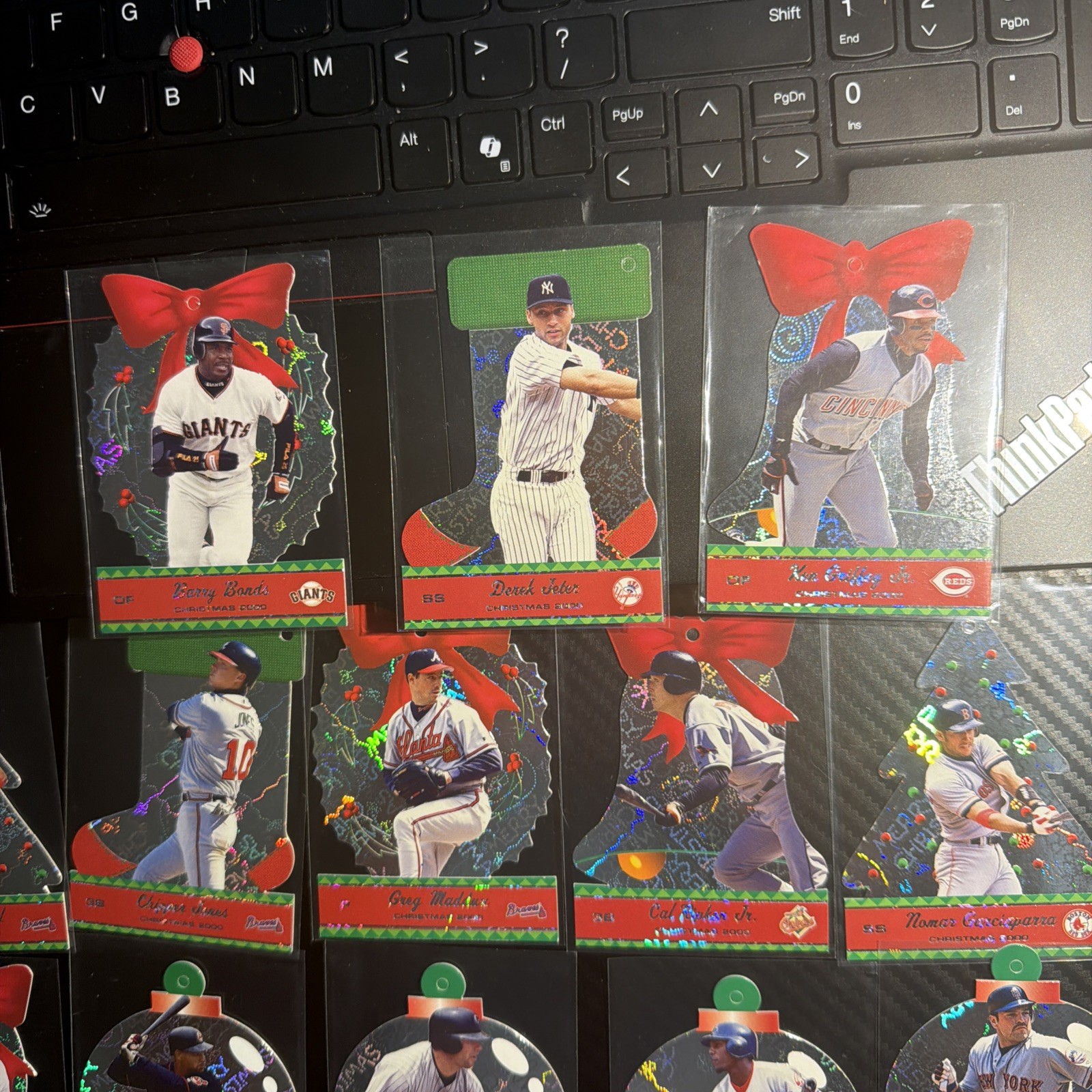 2001 Pacific Christmas Tree Ornament Die Cut Complete Set 1-24. Bonds, Griffey