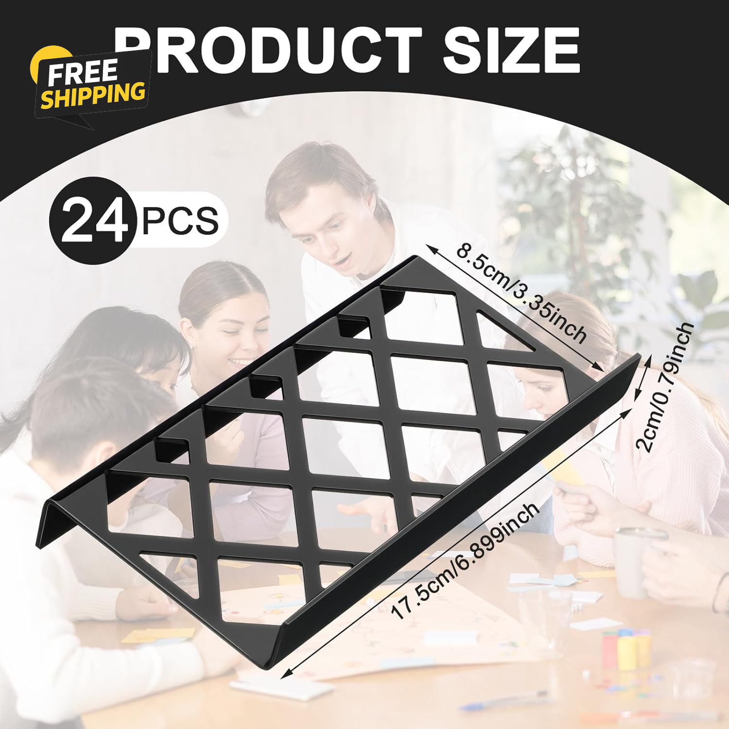 24 Pcs Trading Card Risers for Display Case Acrylic Modular Display Risers