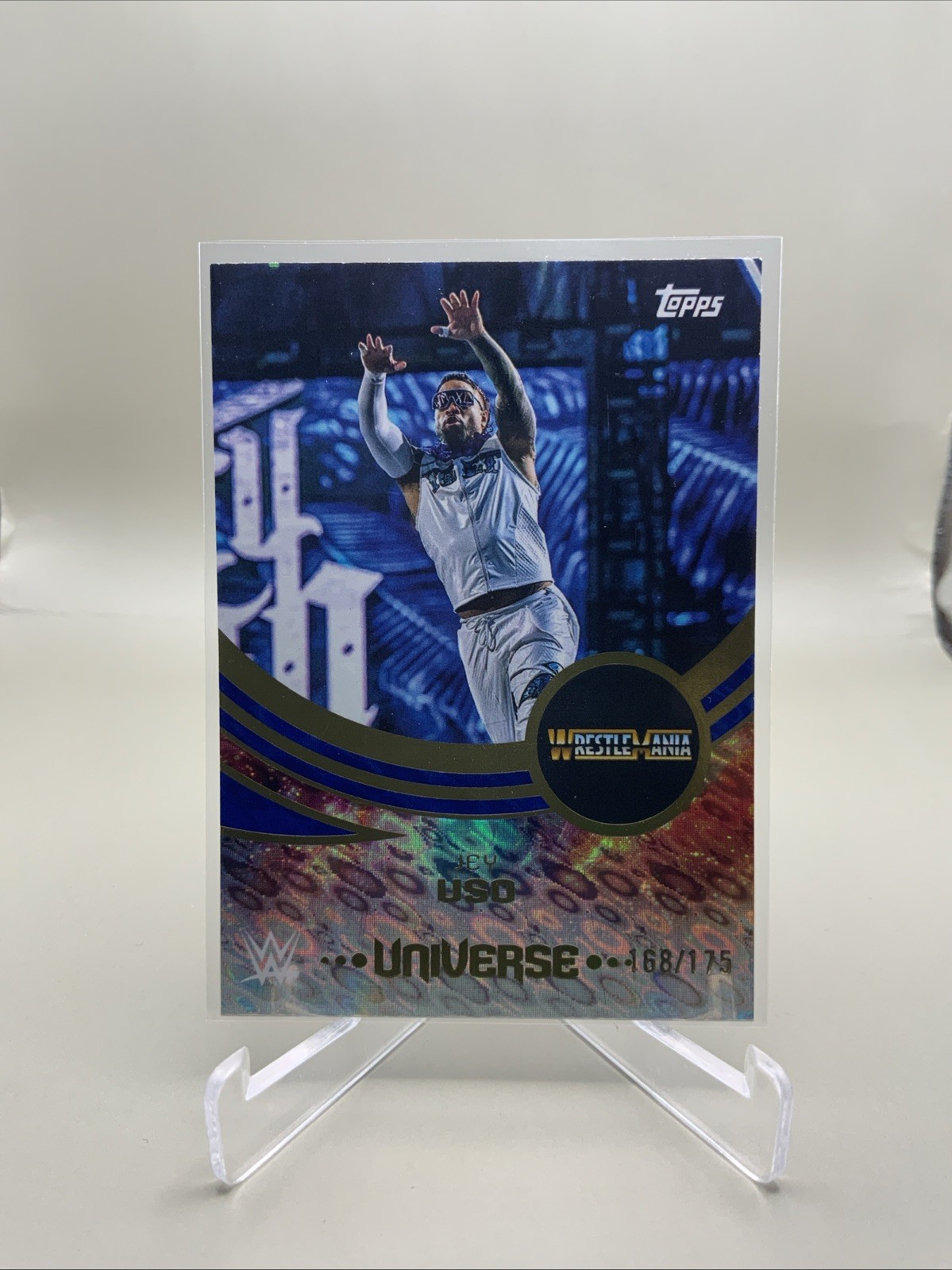 2025 Topps Universe WWE – Blue Pulse /175 – #227 Jey Uso – Event Variation
