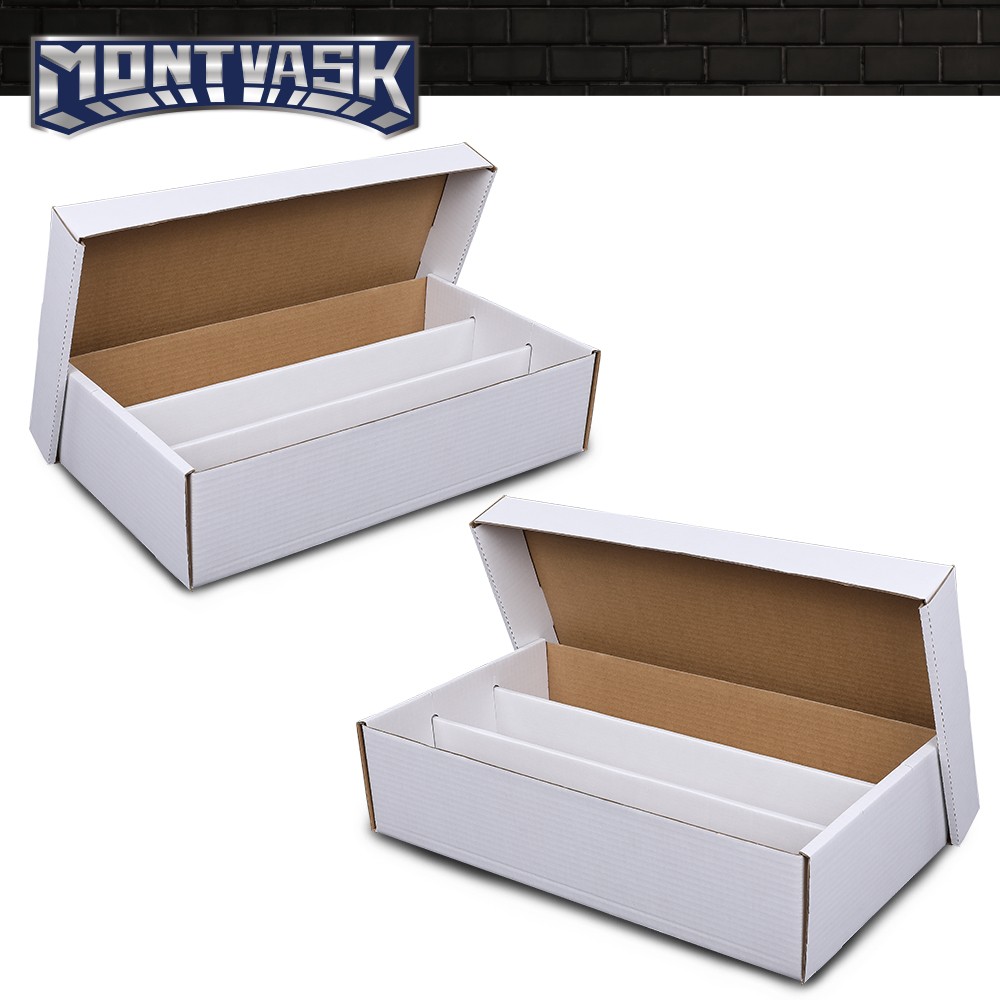 2Pcs 3000 Count Super Shoe Cardboard Trading/Gaming Card Storage Boxes NEW