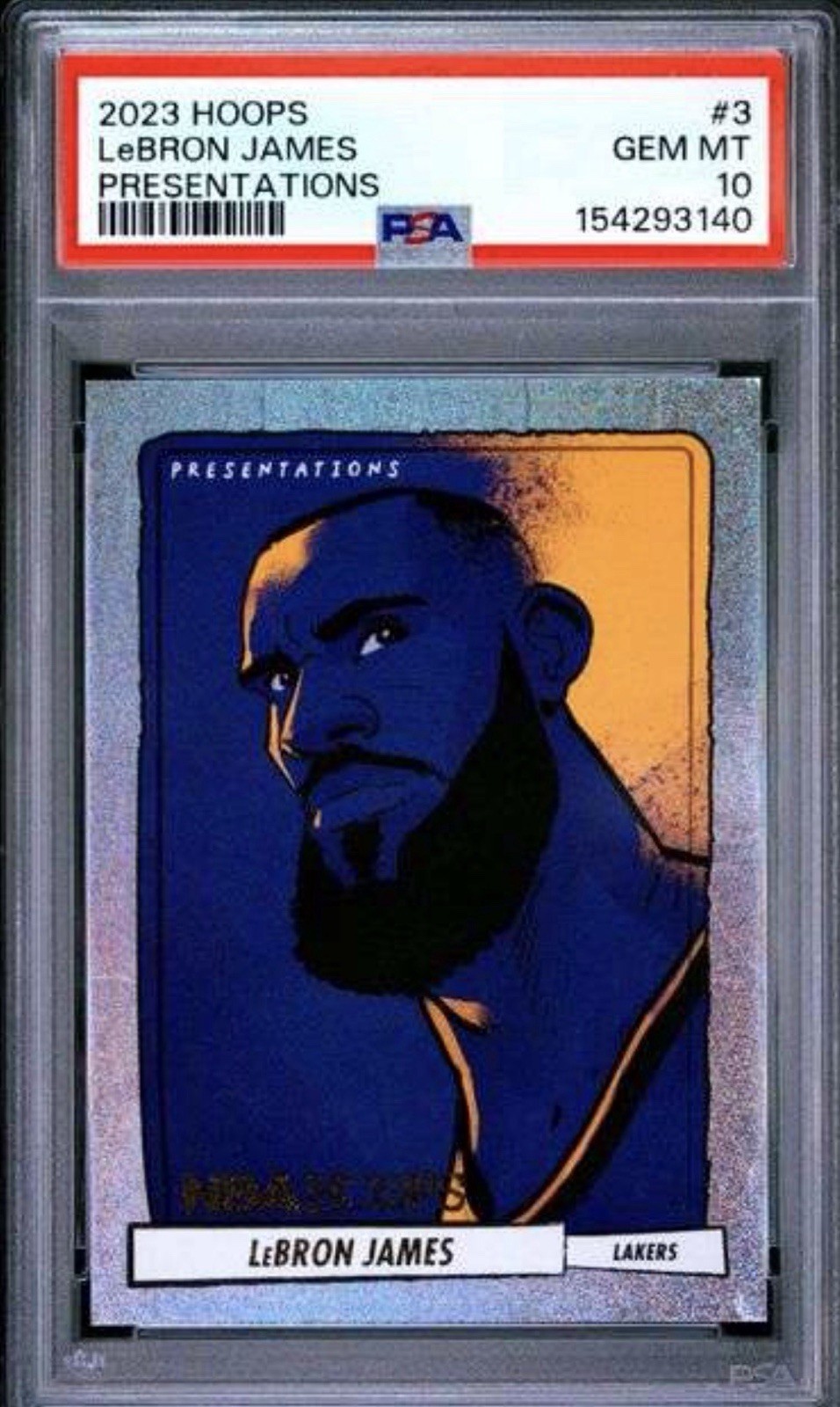 Panini 2023-24 NBA Hoops Presentations LeBron James #3 Lakers PSA 10