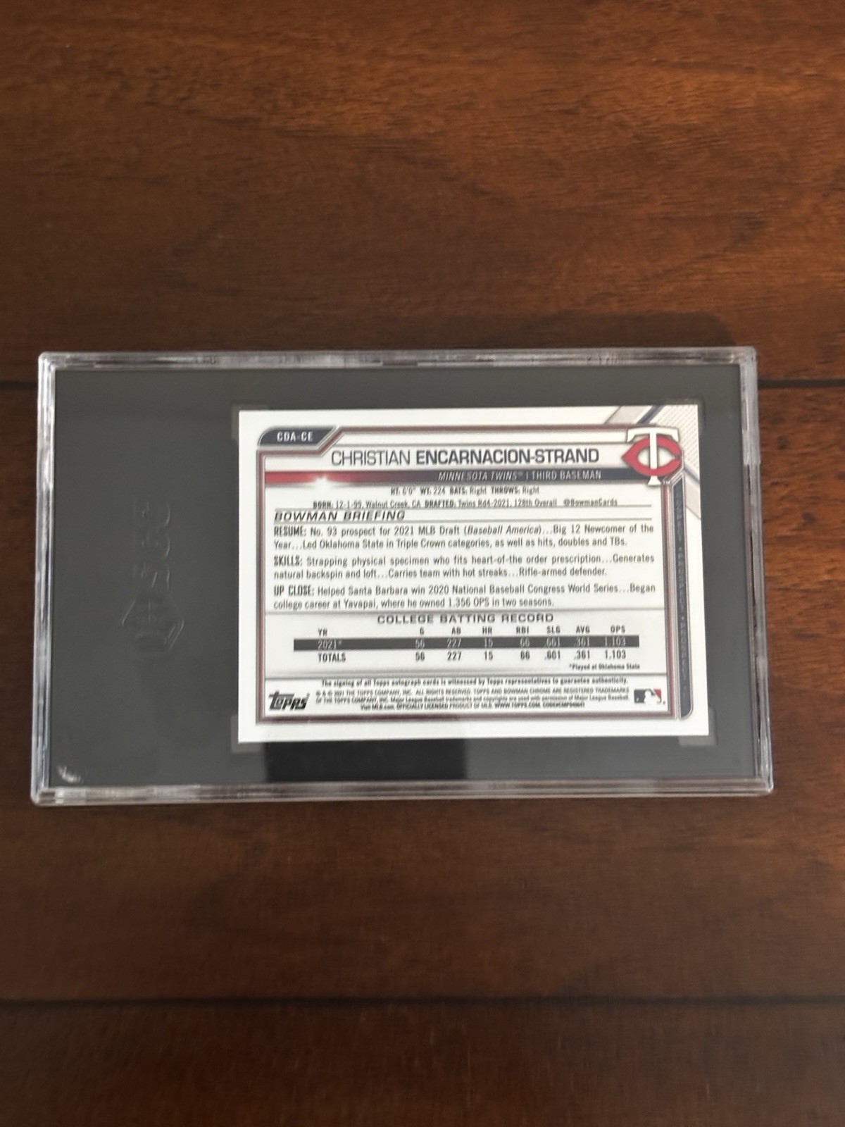 2021 Christian Encarnacion-Strand 1st Bowman Chrome Auto True Orange /25 SGC 10