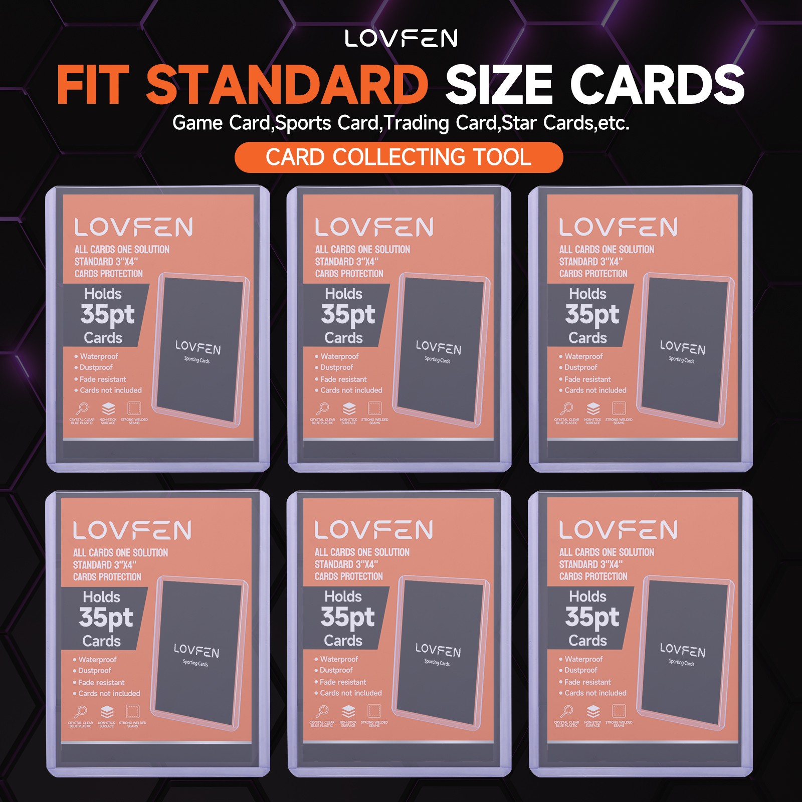 LOVFEN 35PT Toploaders Card Holders Sleeves for Sports Cards 100-1000