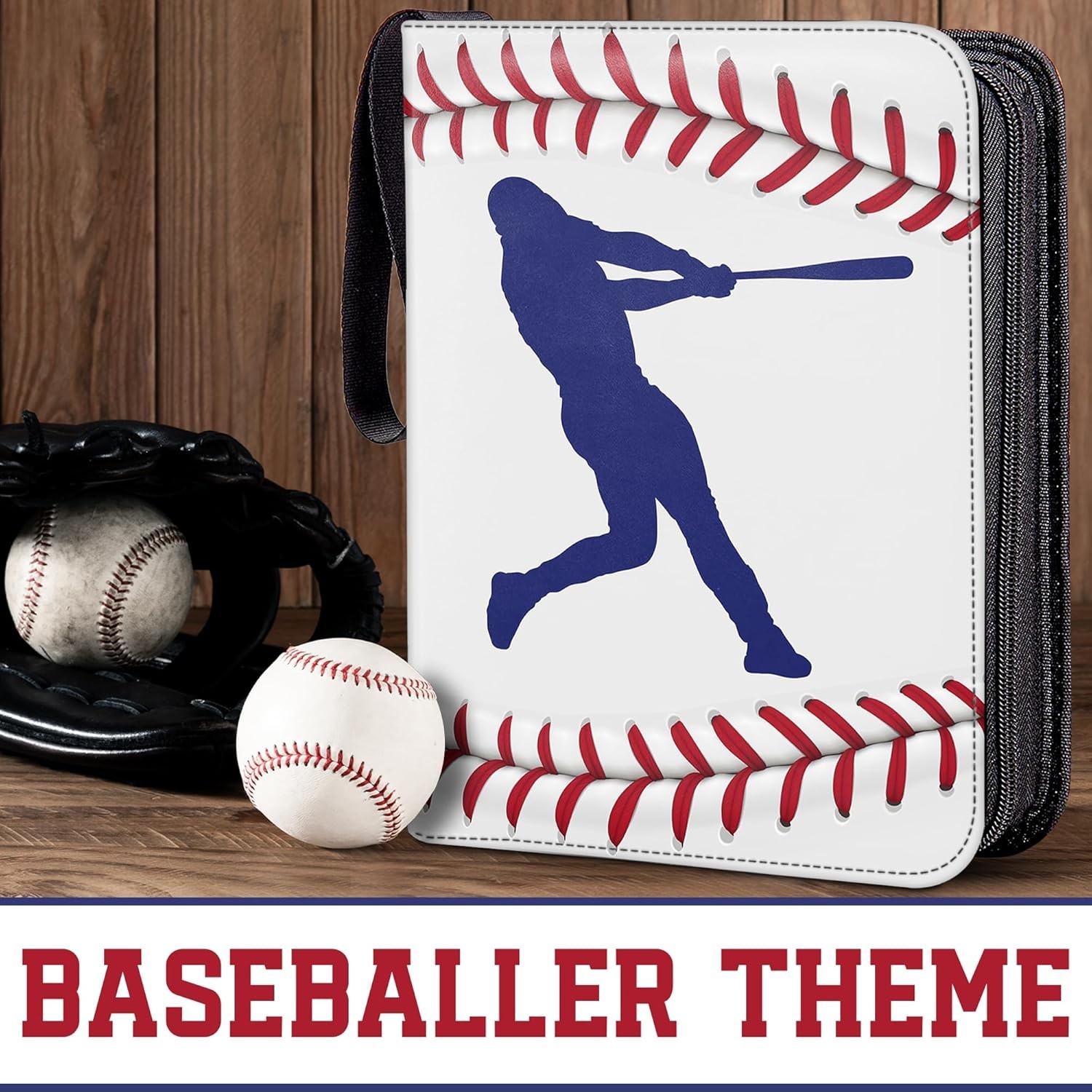 900 Pockets Baseball Card 3 Ring Binder, Trading Card-Baseball Theme
