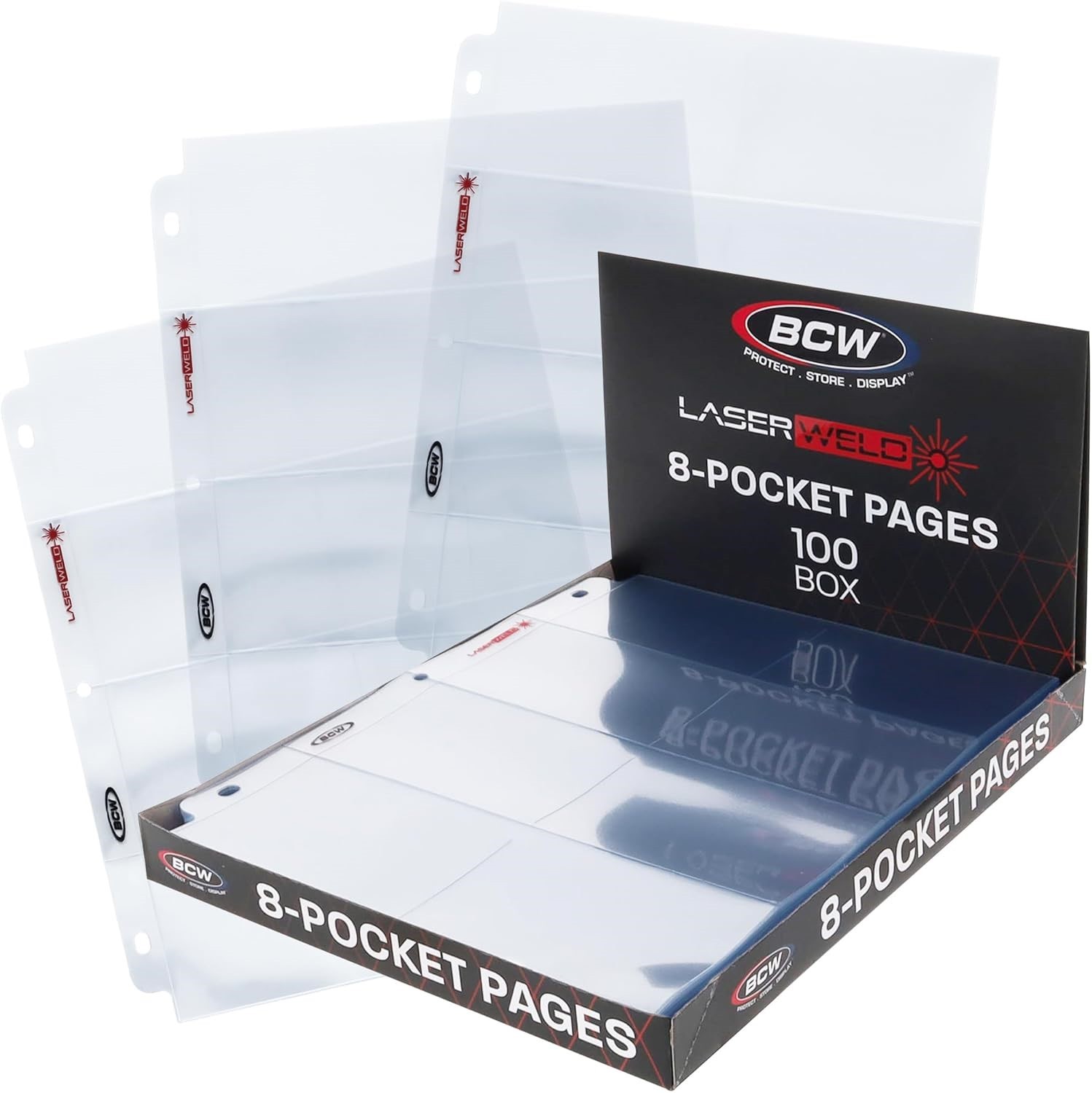 20 BCW 8 Pocket Album Pages Hold Vintage Sport Cards Acid Free Long Term Storage