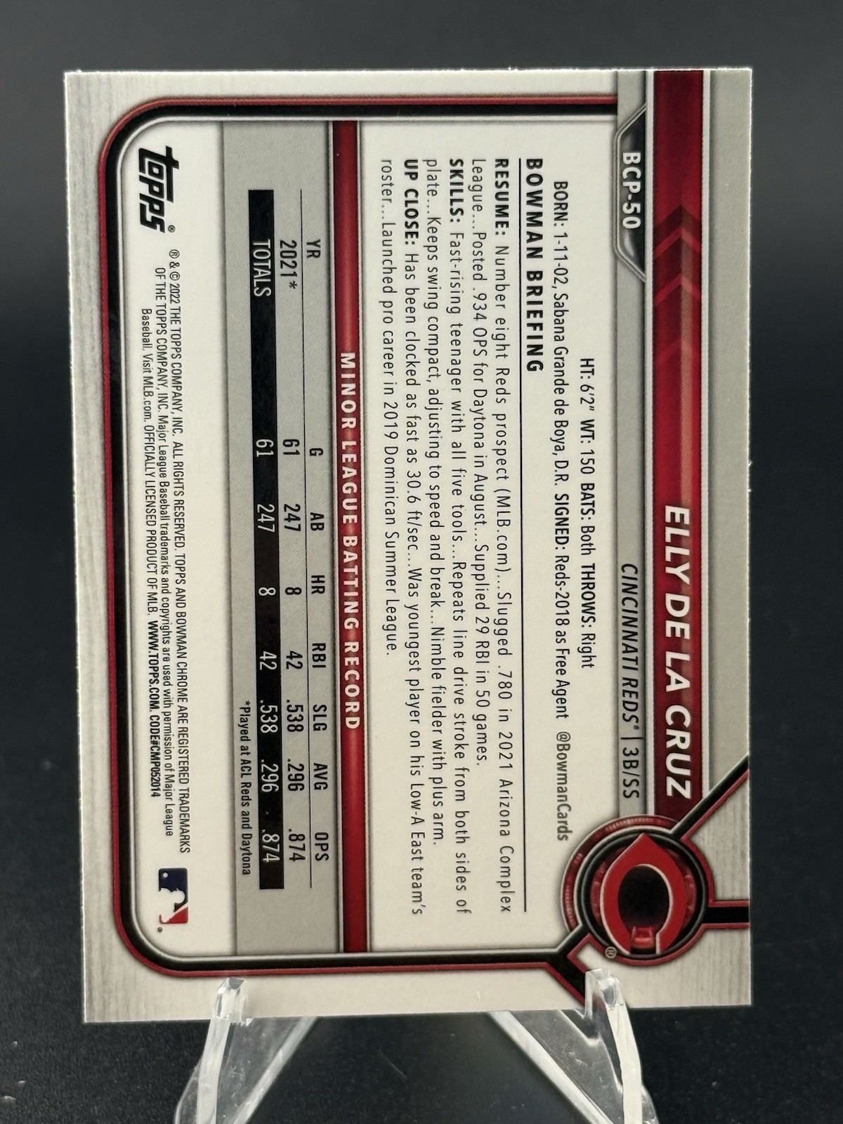 2022 Bowman – 1st Bowman Chrome Elly De La Cruz #BCP-50 Mojo Refractor