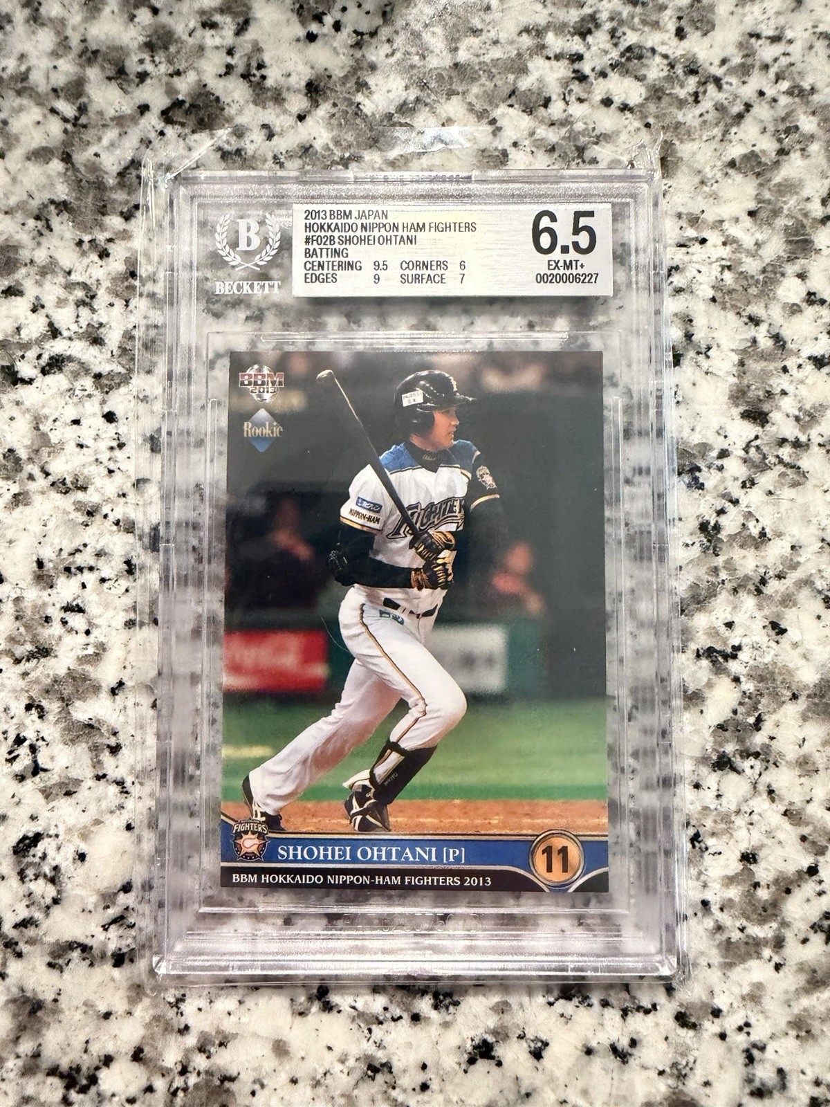 2013 BBM SHOHEI OHTANI BATTING RC ROOKIE BGS 6.5 #F02B DODGERS
