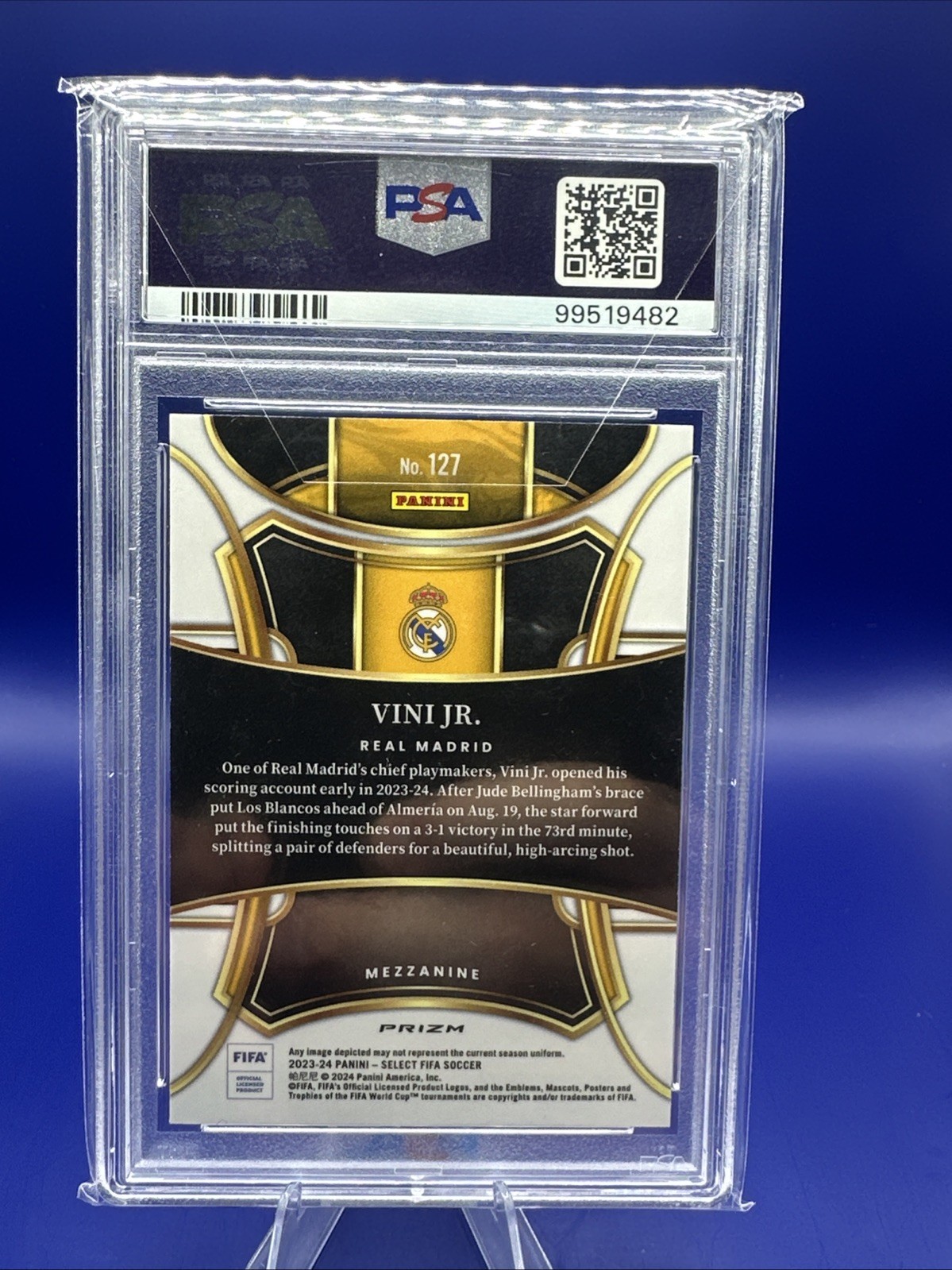 2023-24 Panini Select FIFA VINI JR Vinicius #127 White Sparkle SSP PSA 10 🔥💎