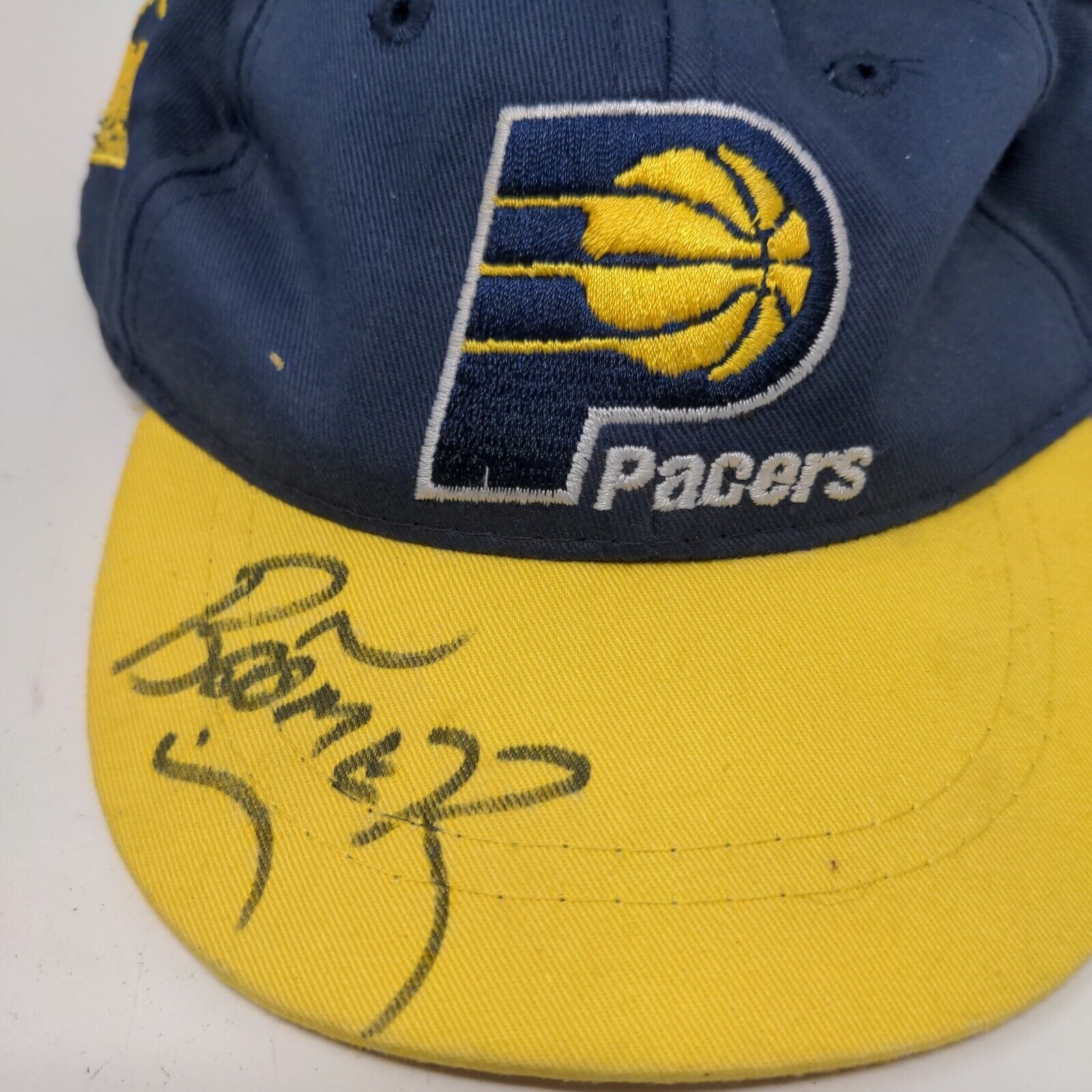 Mighty Mac Boy’s Snapback Hat Blue 2-4T Yellow Indiana Pacers Autographed Boomer