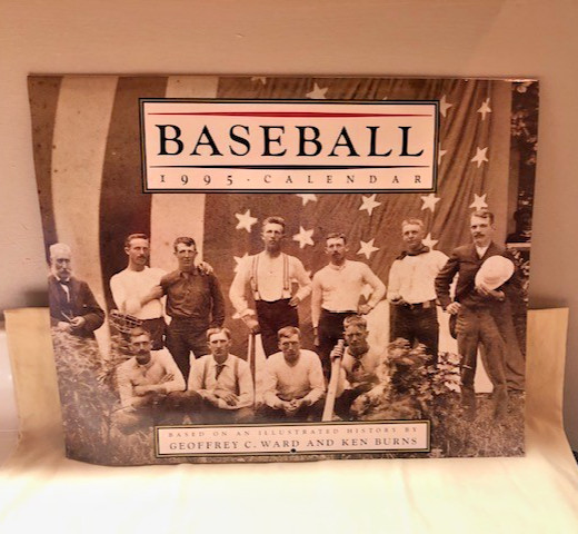 Baseball 1995 Calendar/Illustrated History by Geoffrey Ward & Ken Burns, Mint