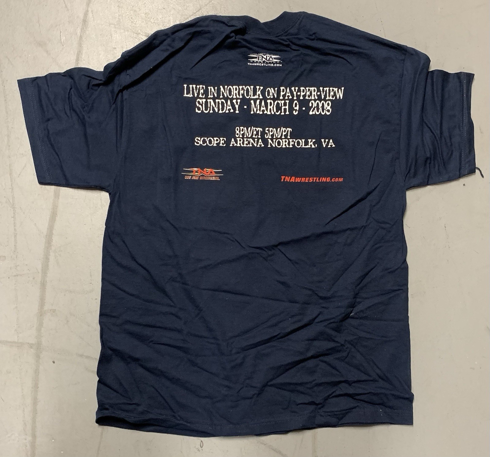 New-TNA Wrestling Destination X 2008 Official PPV T-Shirt-XL-Kurt Angle Booker T
