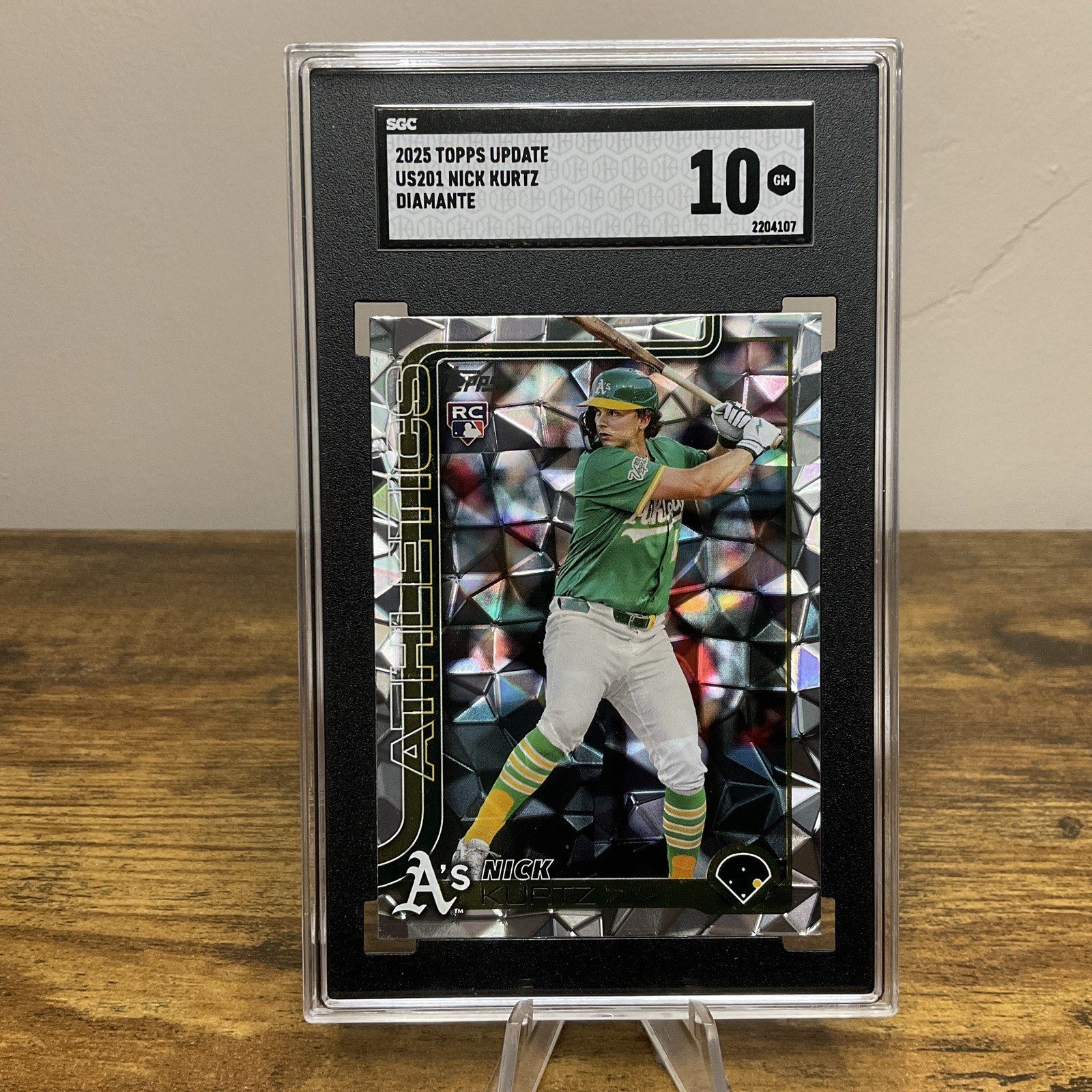 2025 Topps Update Nick Kurtz Rookie #US201 Diamanté SGC 10 GEM Athletics