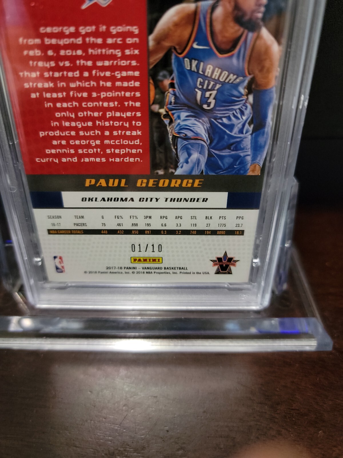 2017 Panini Vanguard 56 Paul George Gold PSA 9 🔥🔥🔥🔥🔥POP 1 NONE HIGHER📈📈📈