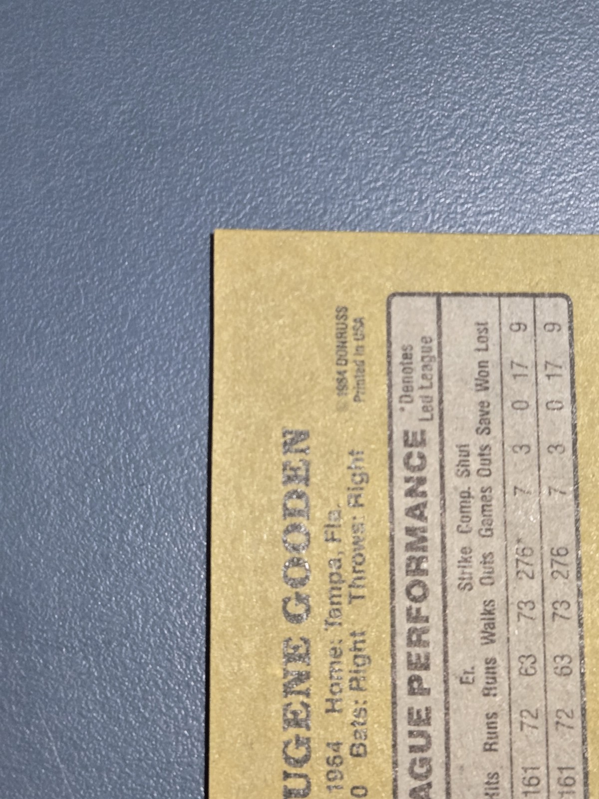 1985 Donruss #PC-1 Hand Cut Rookie RC Dwight Gooden New York Mets Cut From Box