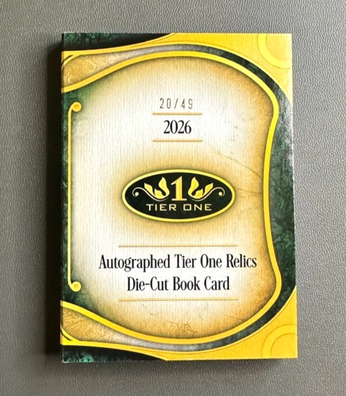 2026 Topps Tier One ARDB-JCH Jackson Chourio Brewers Auto Relic Die-Cut Book /49
