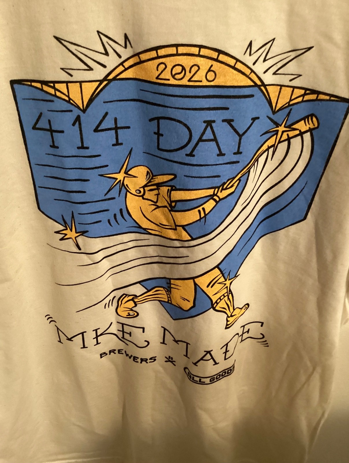 2026 Milwaukee Brewers 414 Day T Shirt Giveaway SGA XL Extra Large Free Shipping