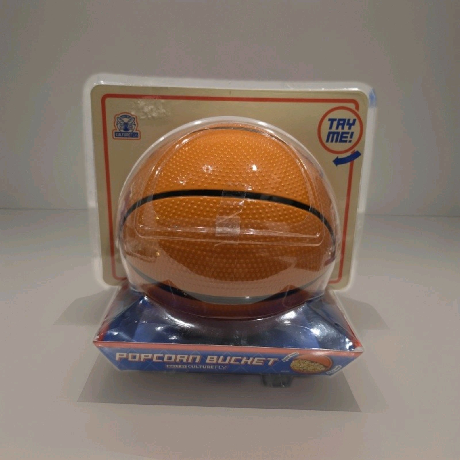 NEW Culturefly Basketball Popcorn Bucket Slide Lid Snack Bowl