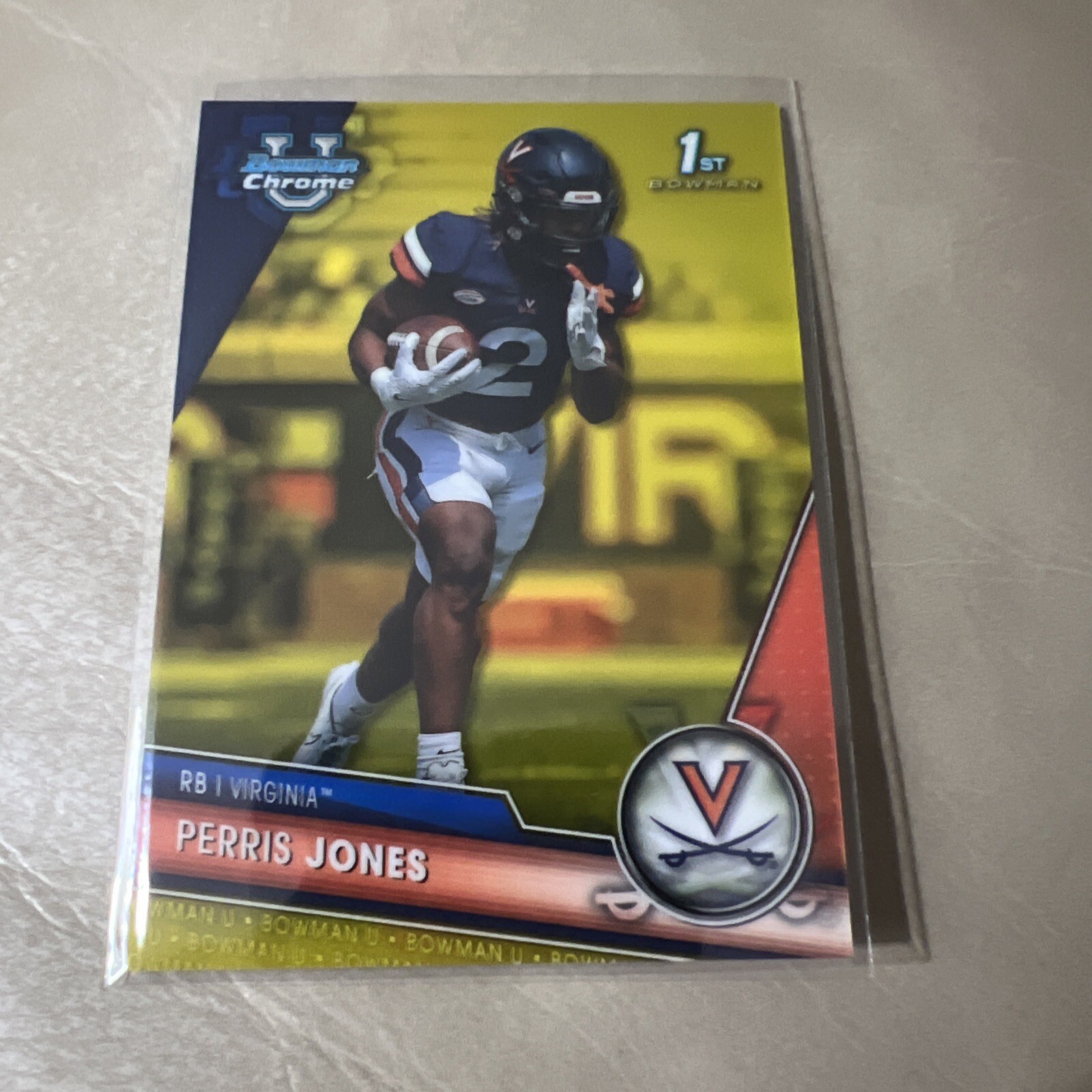 PERRIS JONES 2023 Bowman U Chrome University 1st #108 Yellow Refractor #37/75