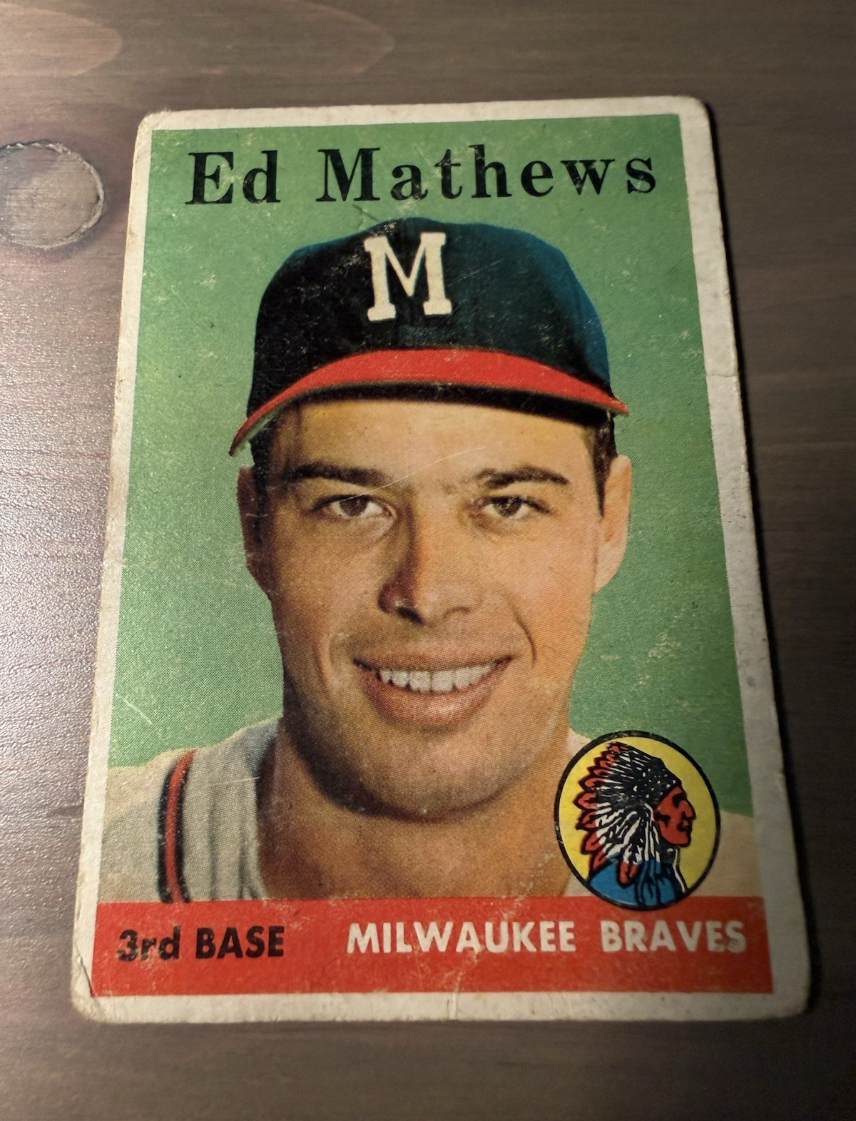 Topps 1958 #440 Ed Mathews Milwaukee Braves Base Set Baseball Card