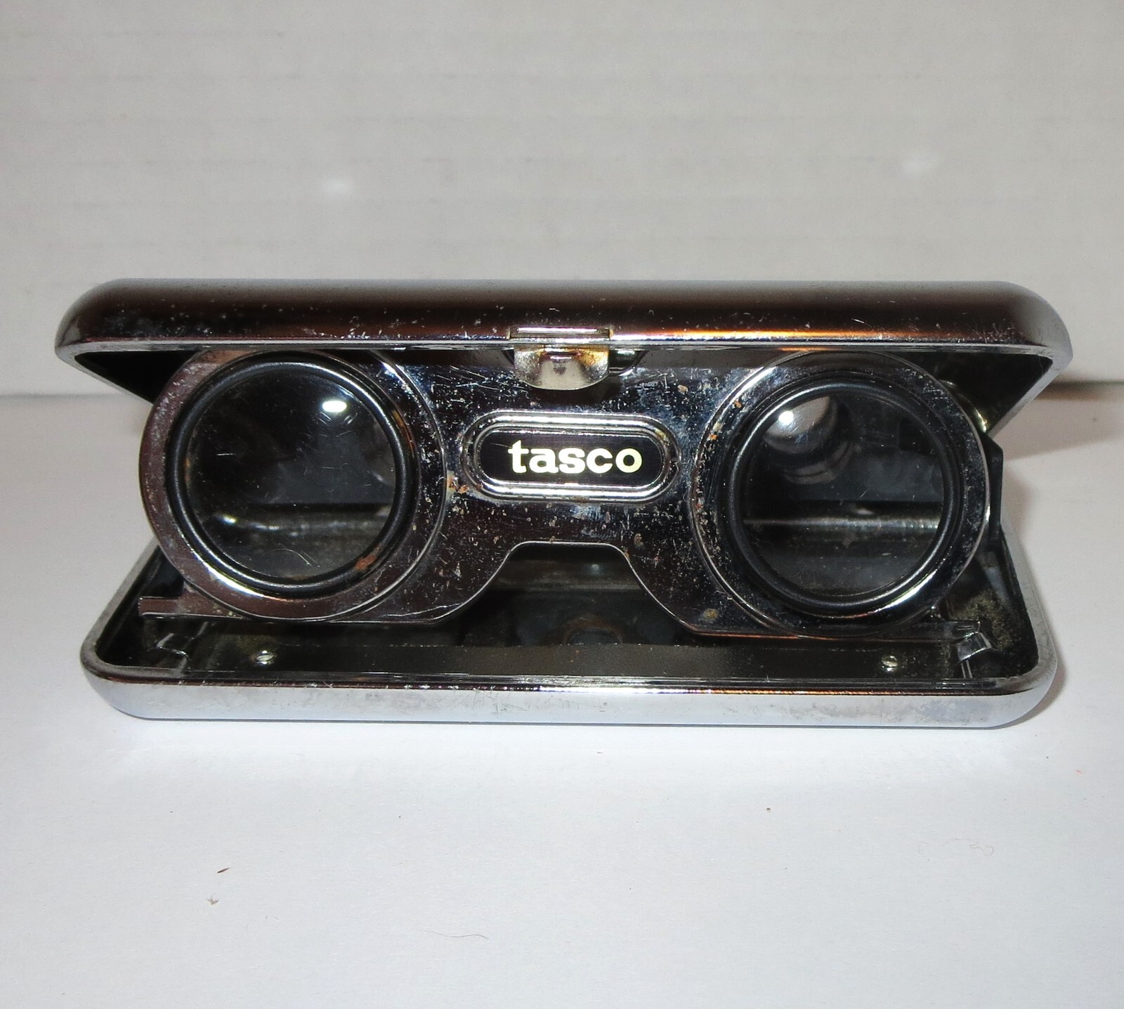 Vintage 80s NFL Compact Folding BINOCULARS NFC AFC Helmet logos TASCO Japan