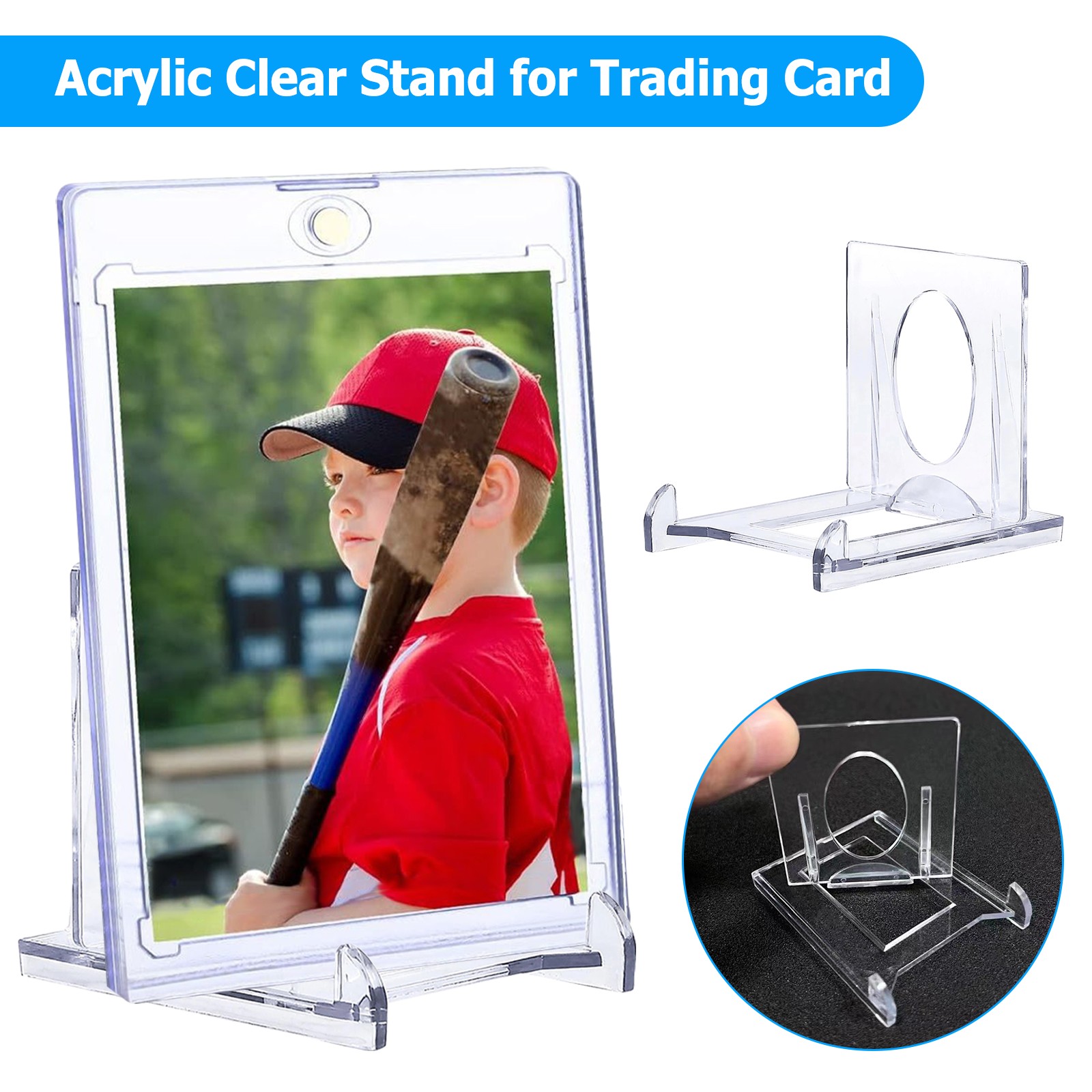 1-100 pcs Clear Acrylic Trading Card Stands Sports Cards Display Holder
