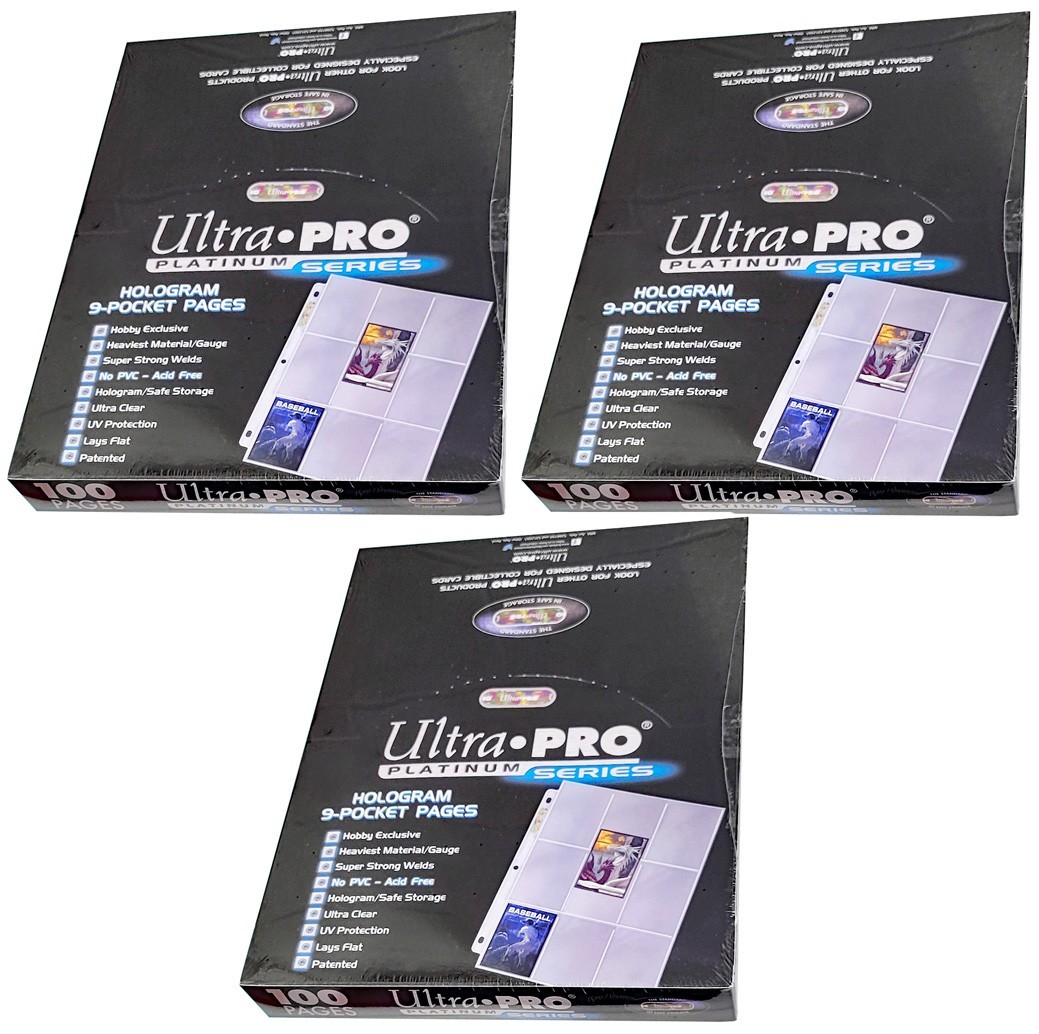 300 Ultra PRO 9-Pocket Platinum Card Storage Pages Sheets Protectors Baseball