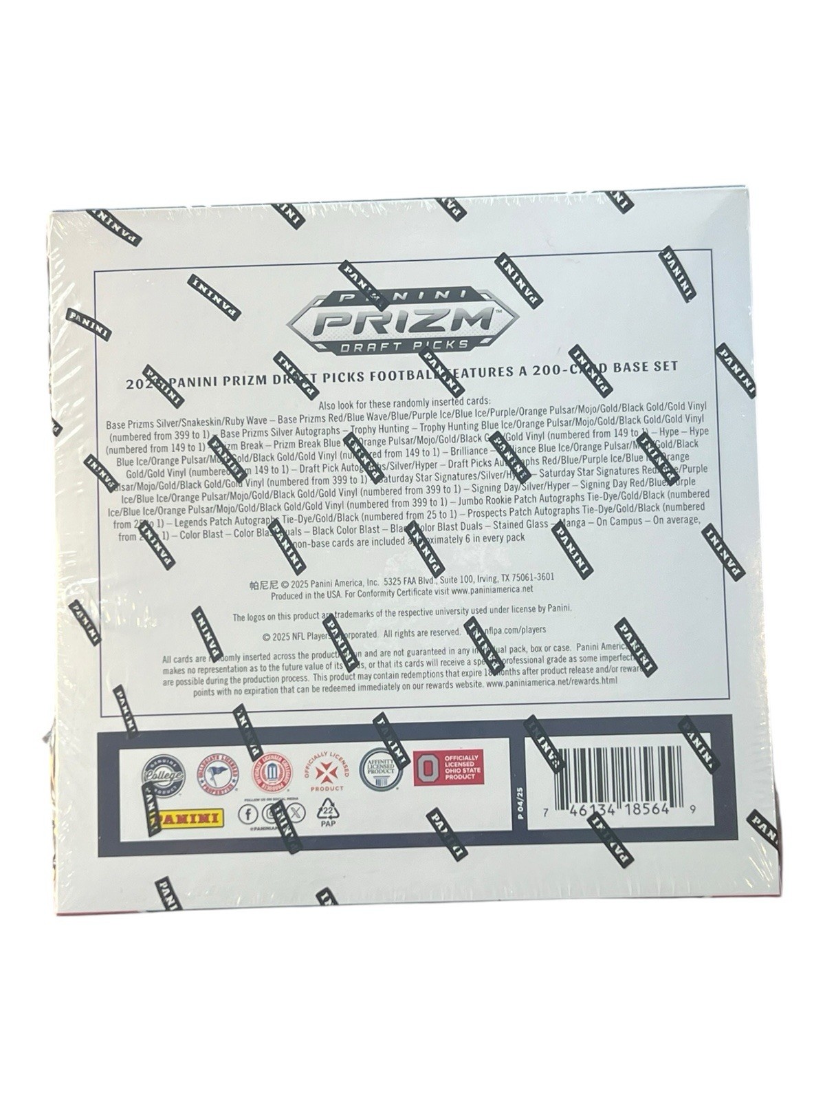 2025 Panini Prizm Draft Picks Football Hobby Box
