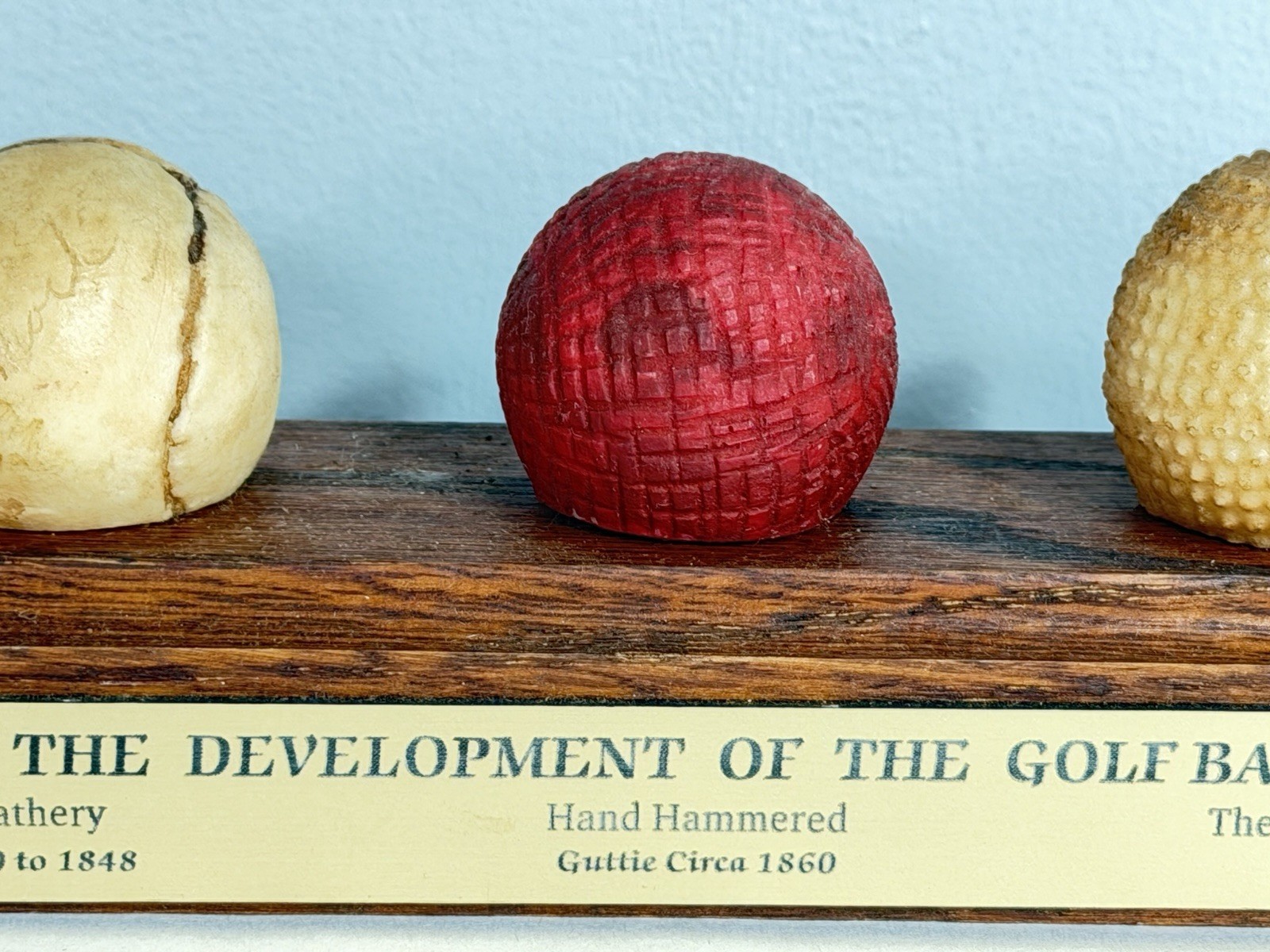 The Development Of The Golf Ball History Desktop Paperweight 1600-1910 Vintage