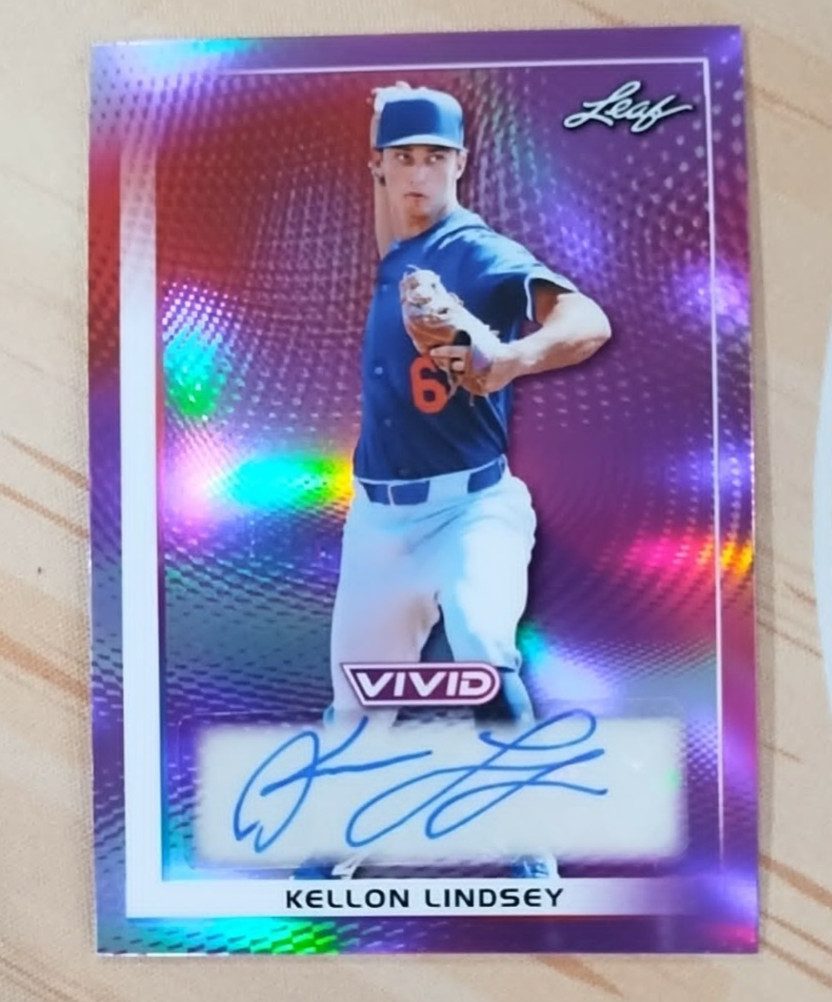 2026 Leaf Vivid Kellon Lindsey Refractor 1/3 AUTO Rookie RC DODGERS #BA-KL1