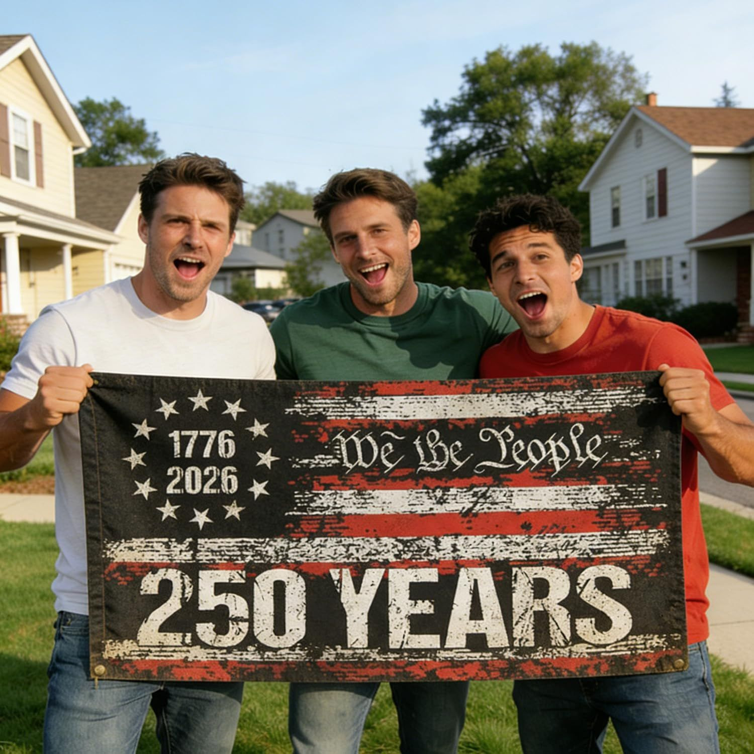 250th Anniversary USA Flags 3×5 FT America 4th Ft Single Sided, Style 1
