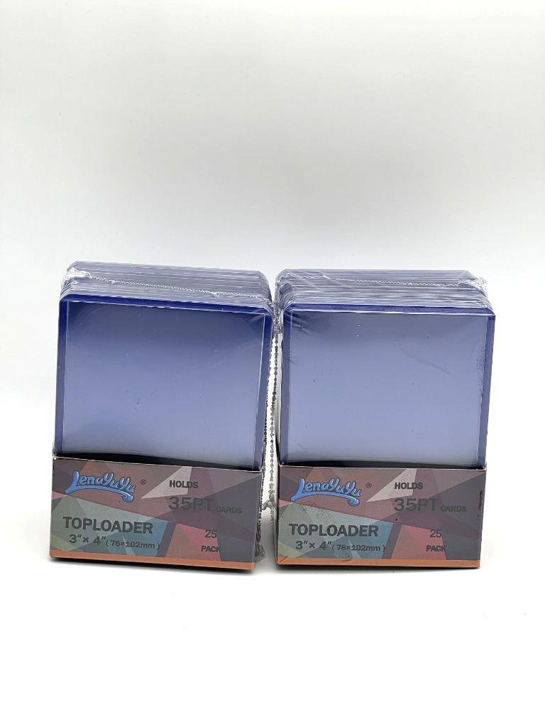 Lenayuyu 100pcs Lenayuyu 3″ x 4″ Clear Regular Toploaders 35PT Hard Card Holders