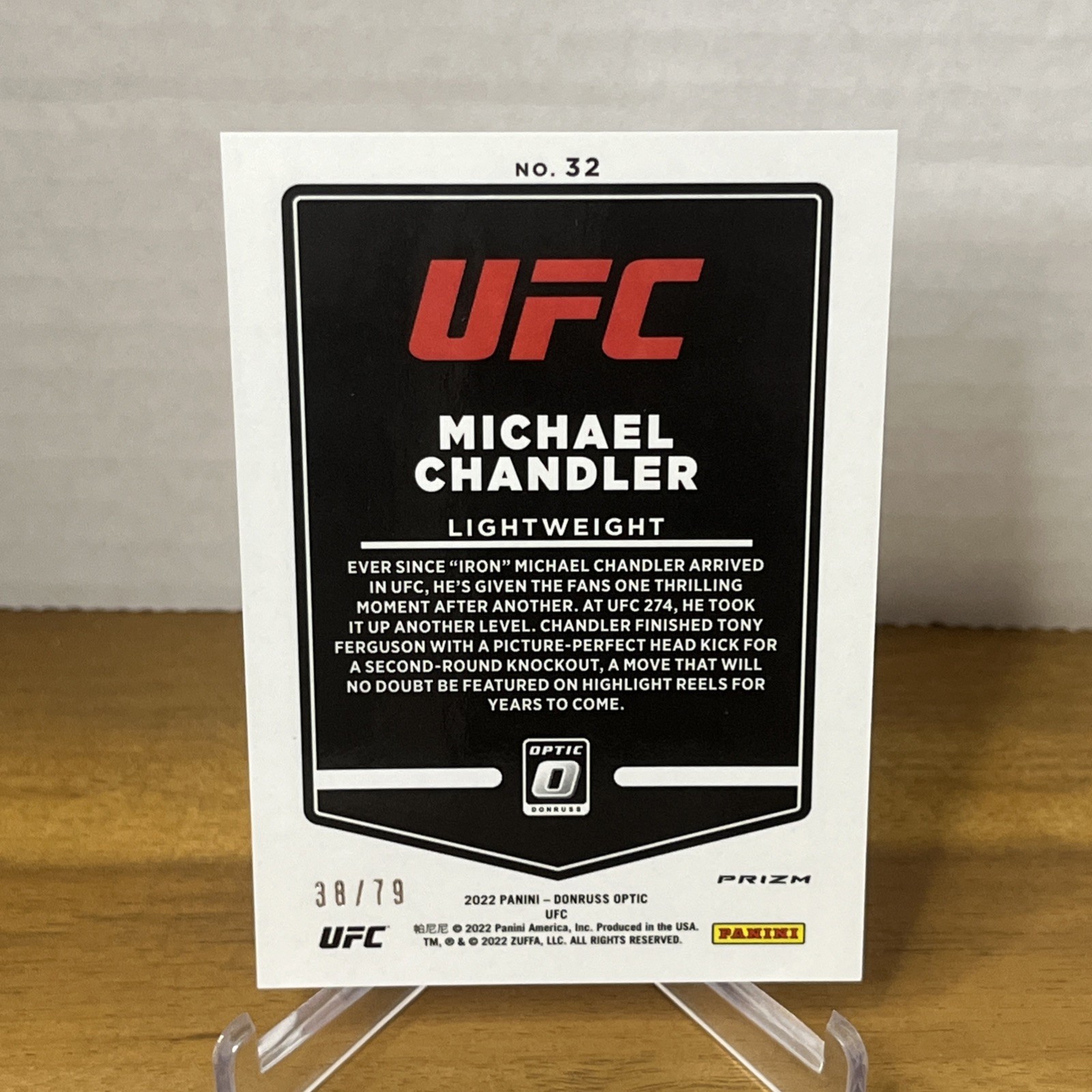 2022 Panini Donruss Optic UFC – Michael Chandler #32 Pink Velocity Prizm /79