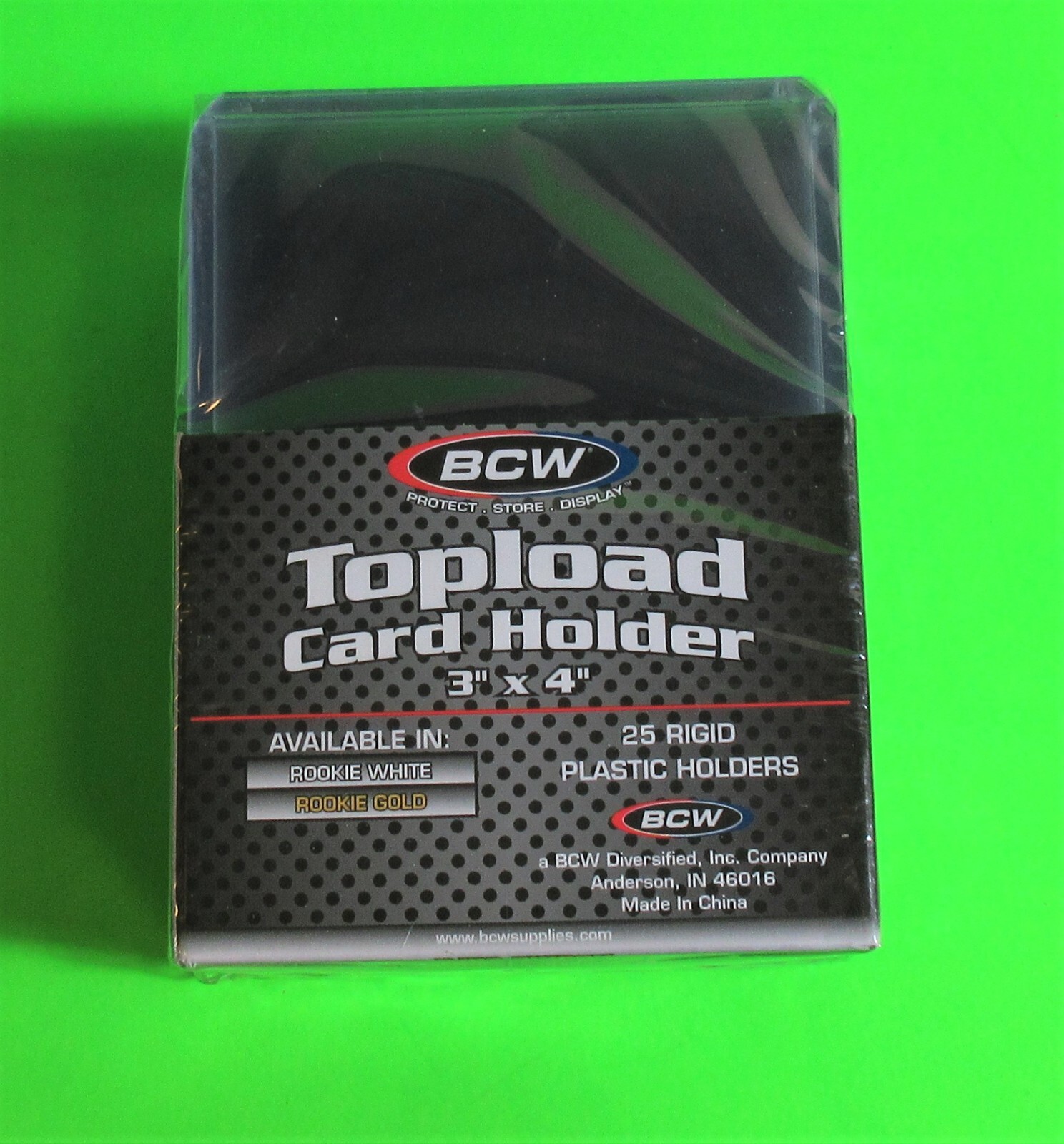 25 Rookie Topload Card Holders – Rookie Imprinted in GOLD, 3 X 4 RIGID PLASTIC