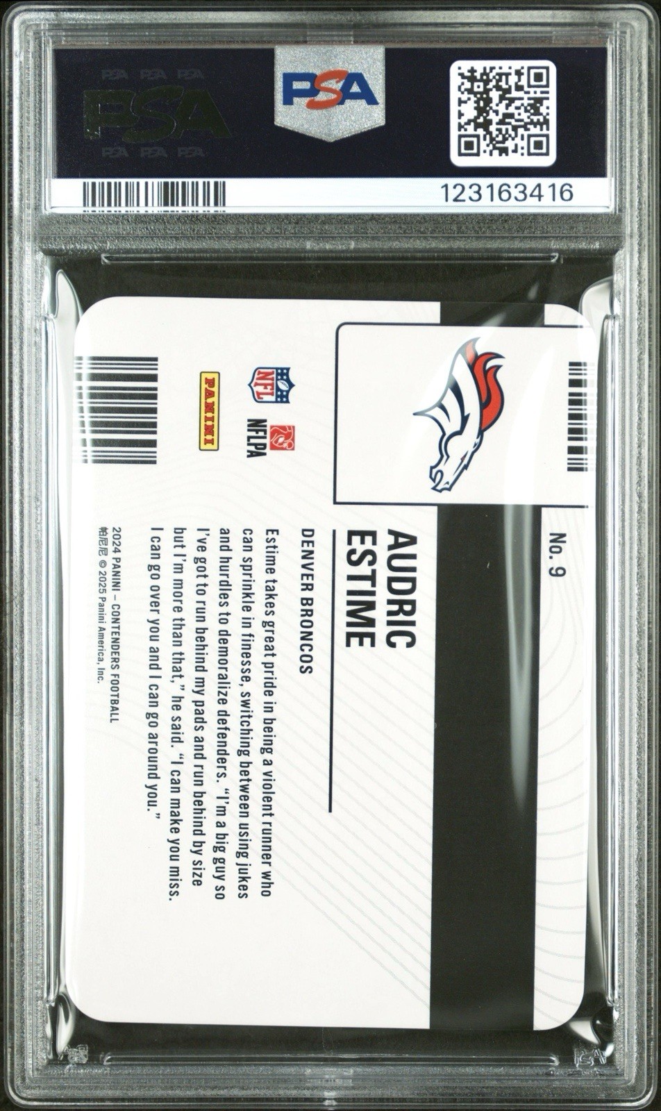 2024 Panini Contenders Audric Estime Permit To Dominate Rookie Case Hit 9 PSA 10
