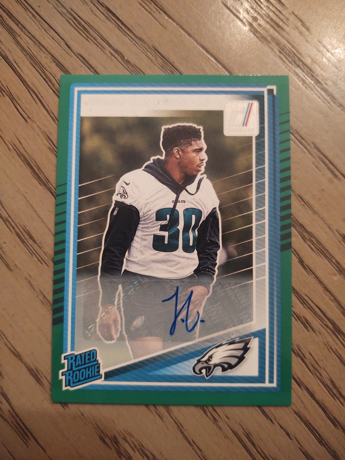 2025 Donruss Jihaad Campbell Rated Rookie Green Auto #343 SSP!!! (COLOR MATCH)