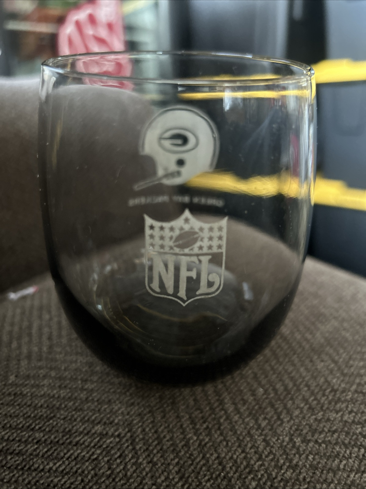 Vintage Green Bay Packers NFL Tumbler Drink Beer Shot Smoked Glass Tall 4.2″