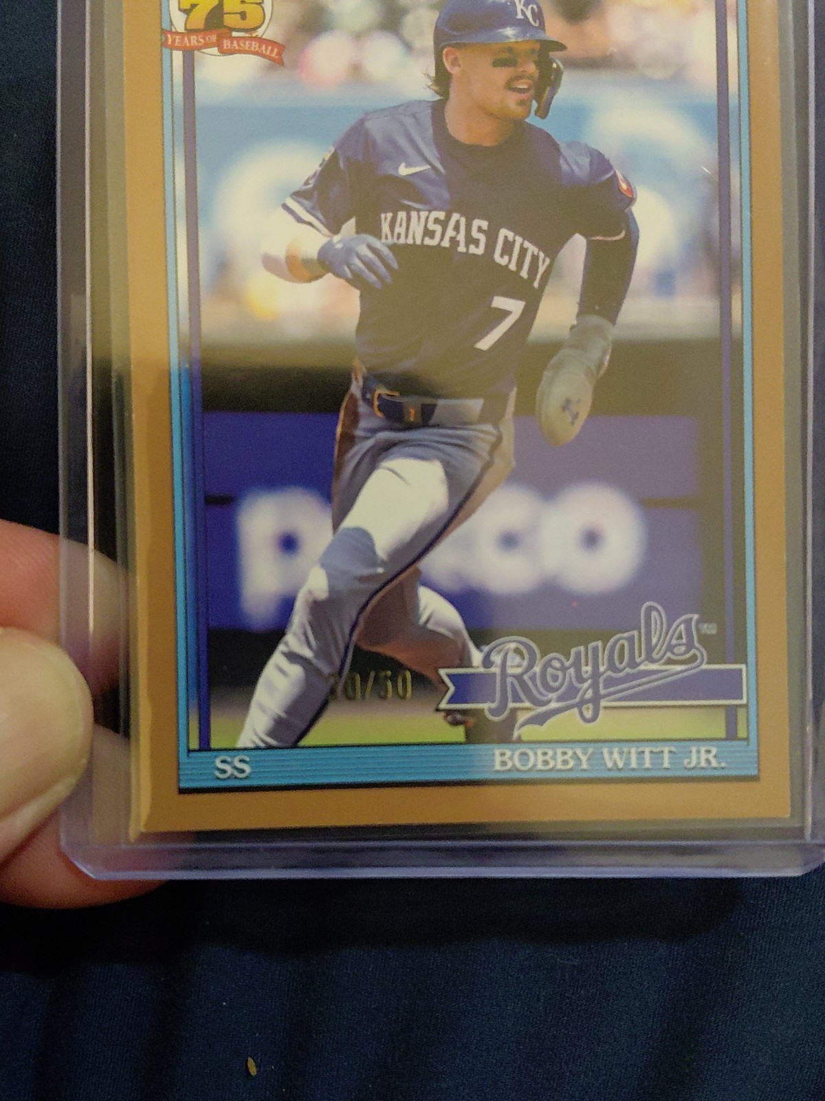 2026 Topps S1 Bobby Witt Jr Gold 1991 SSP 30/50 # T91-3 Royals + bonus card