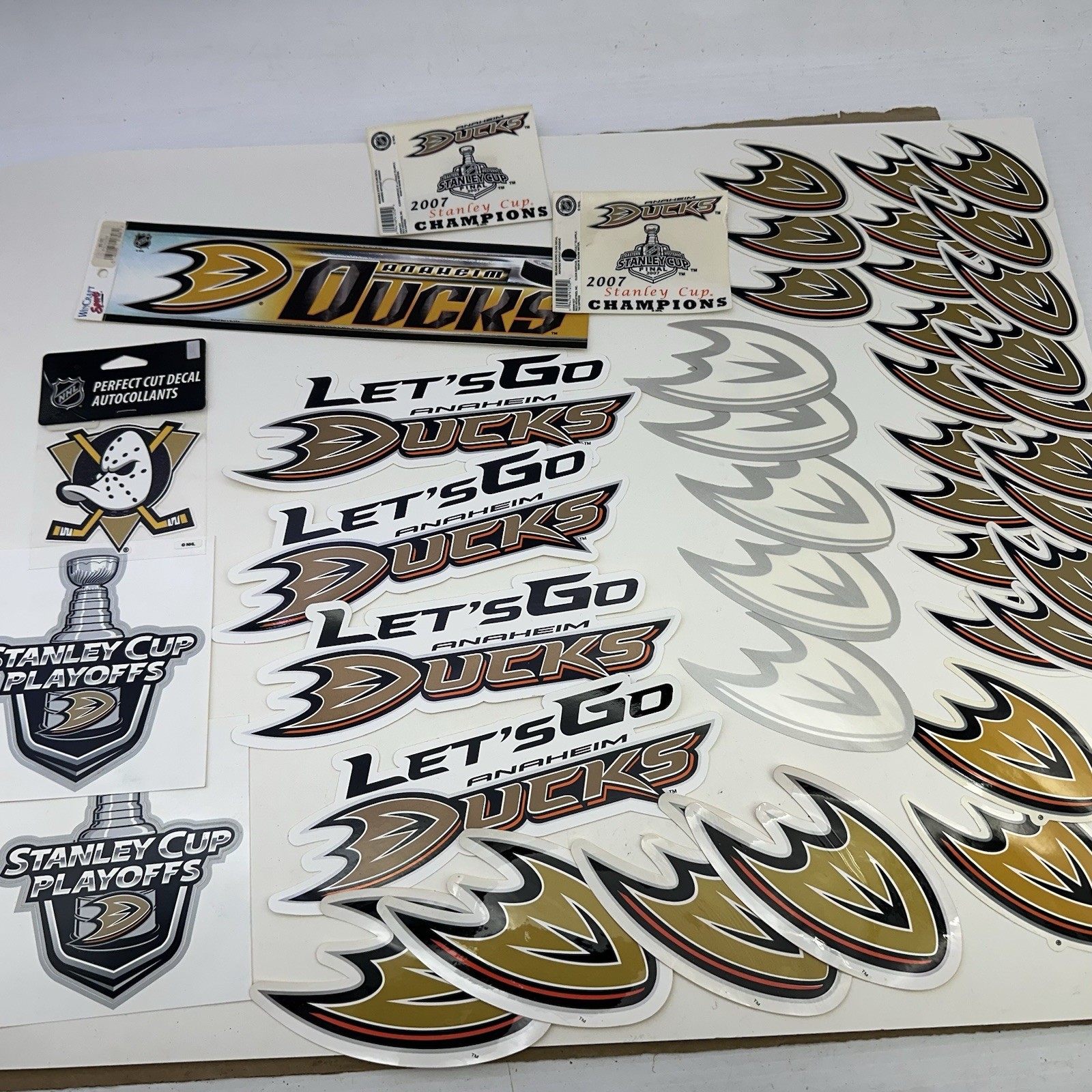 42pc Lot Anaheim Ducks – NHL Hockey Decals/ Stickers Large Lot 2007 Stanley Cup