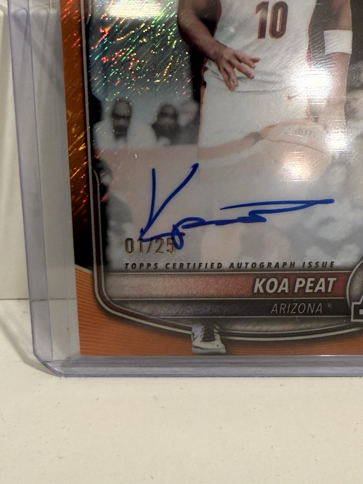 2025-26 Bowman Koa Peat Chrome Auto Orange Shimmer 01/25 1st Bowman