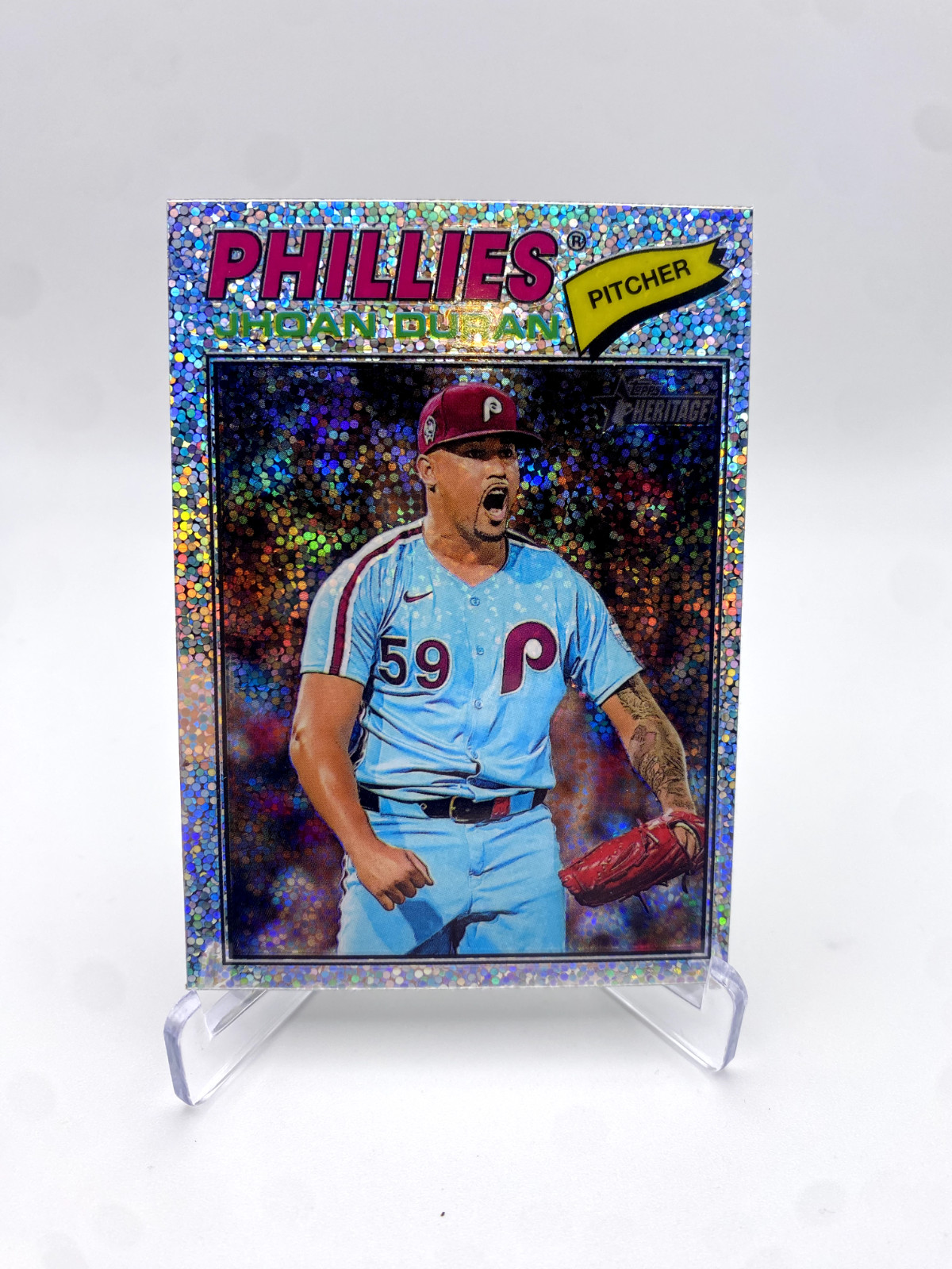 2026 Topps Heritage #14 Jhoan Duran – Silver Sparkle SP – UNNUMBERED /1400