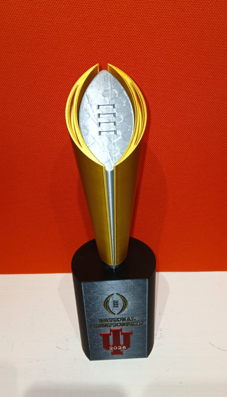 INDIANA UNIVERSITY CFP 2026 CHAMPIONSHIP TROPHY, LARGE 13-INCHES TALL