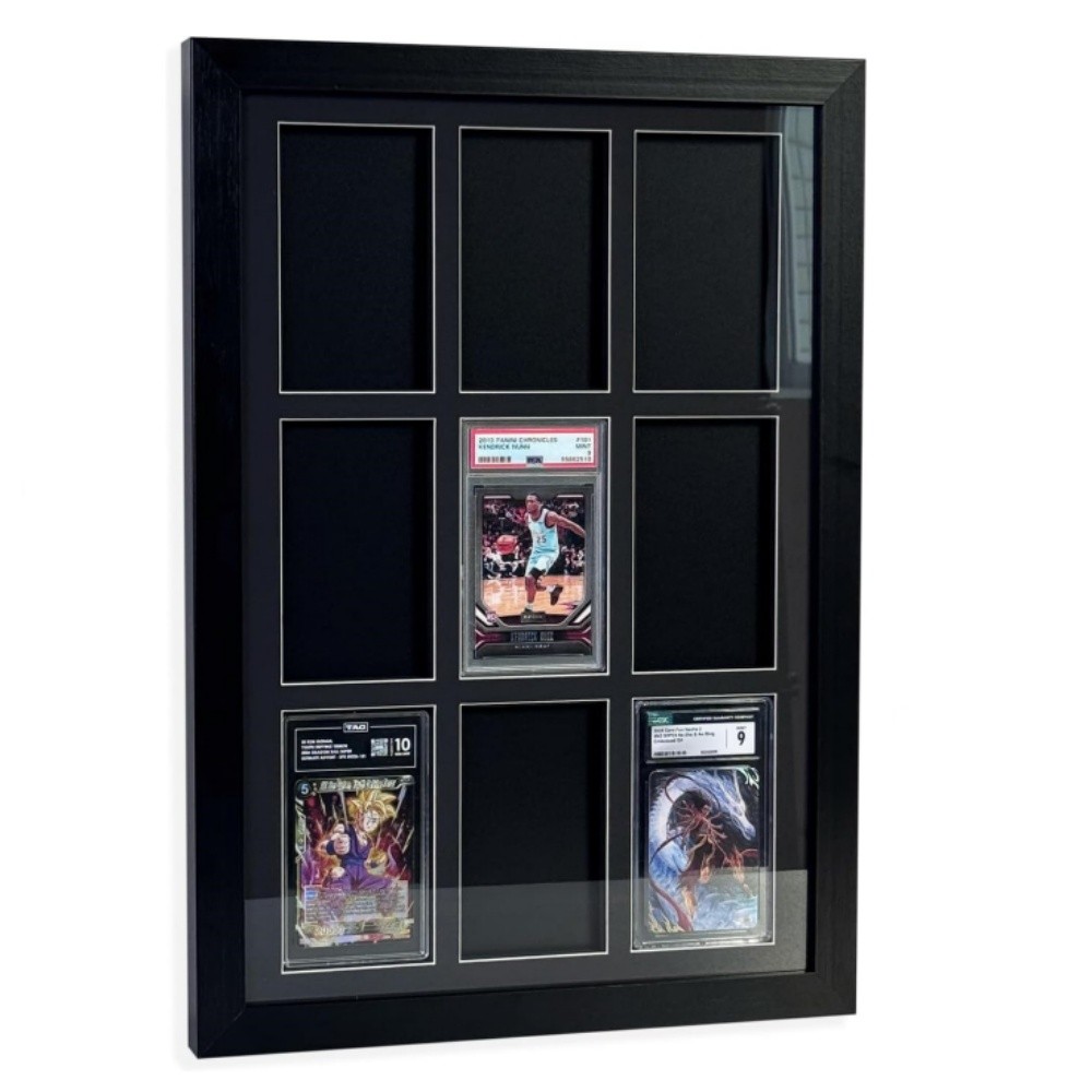 9 Slabs Graded Card Display Frame For PSA, CGC, and TAG Slabs Wall-Mount Case