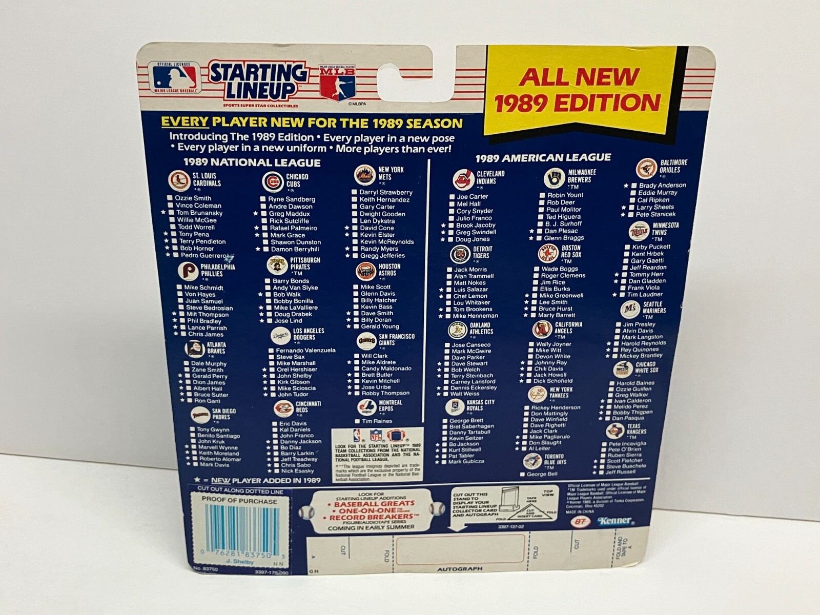 1989 Los Angeles Dodgers JOHN SHELBY Starting Lineup action figure