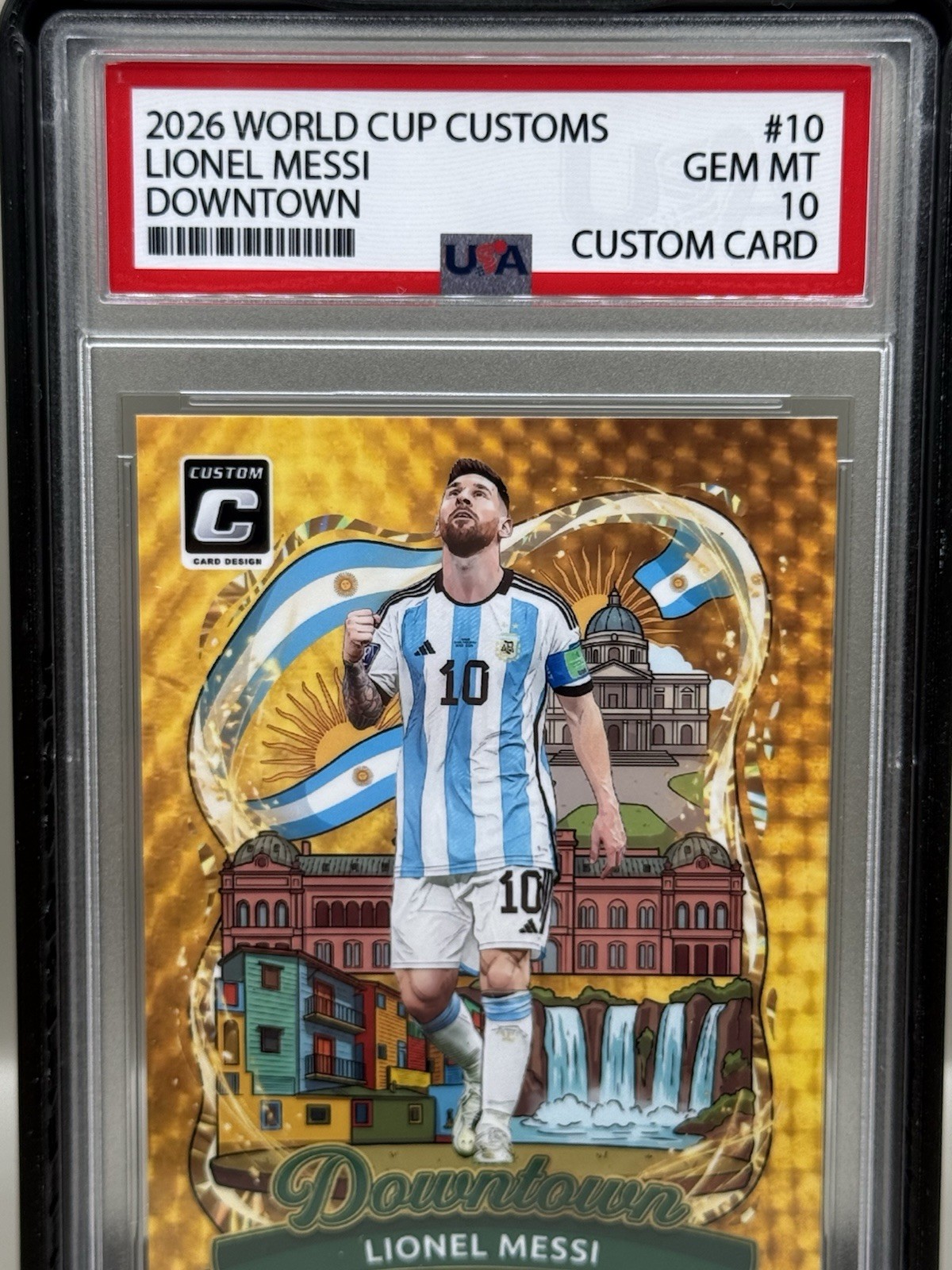 Downtown Custom Handmade Lionel Messi Argentina Card Fan Art USA Slab 1/6