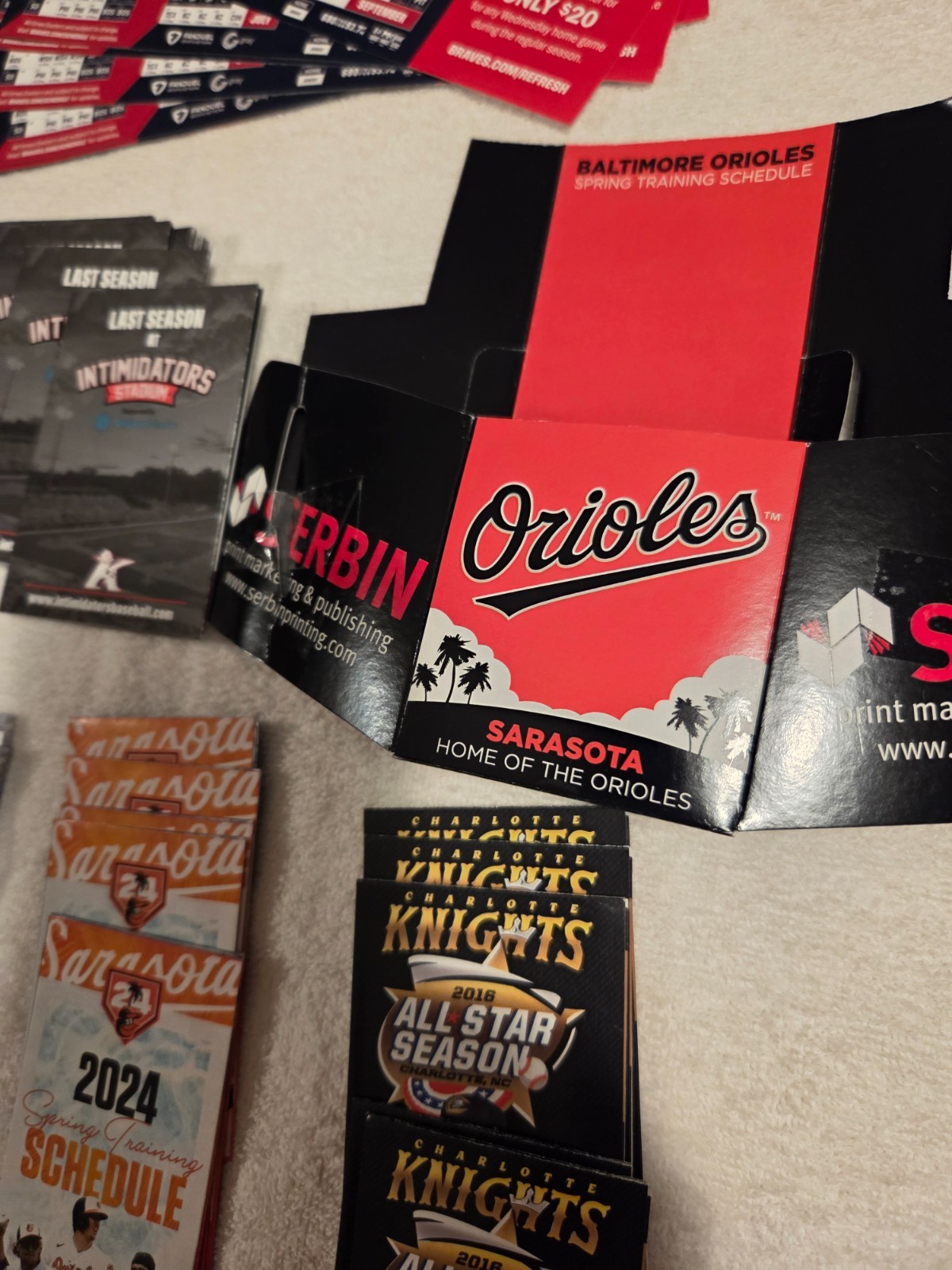 HUGE Baseball Schedules, Tickets, Info, Minor & Major League MIX 150 Item Lot