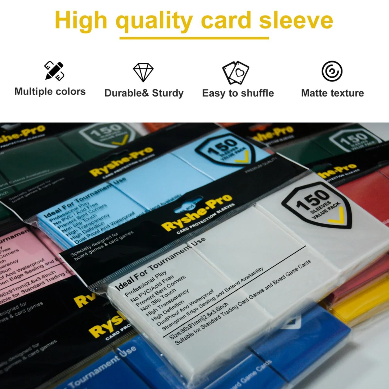 150pcs Premium Card Sleeves 2.6″x3.6″ Compatible with Standard Size Trading Card