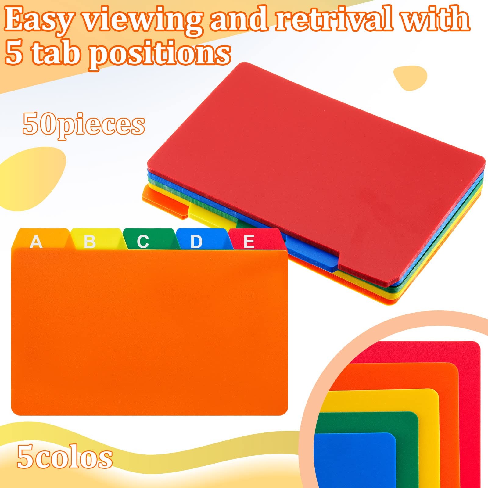 Lewtemi 50 Pcs Index Card Dividers 5 X 8 Inch Index Card Dividers Tabs Guides 2