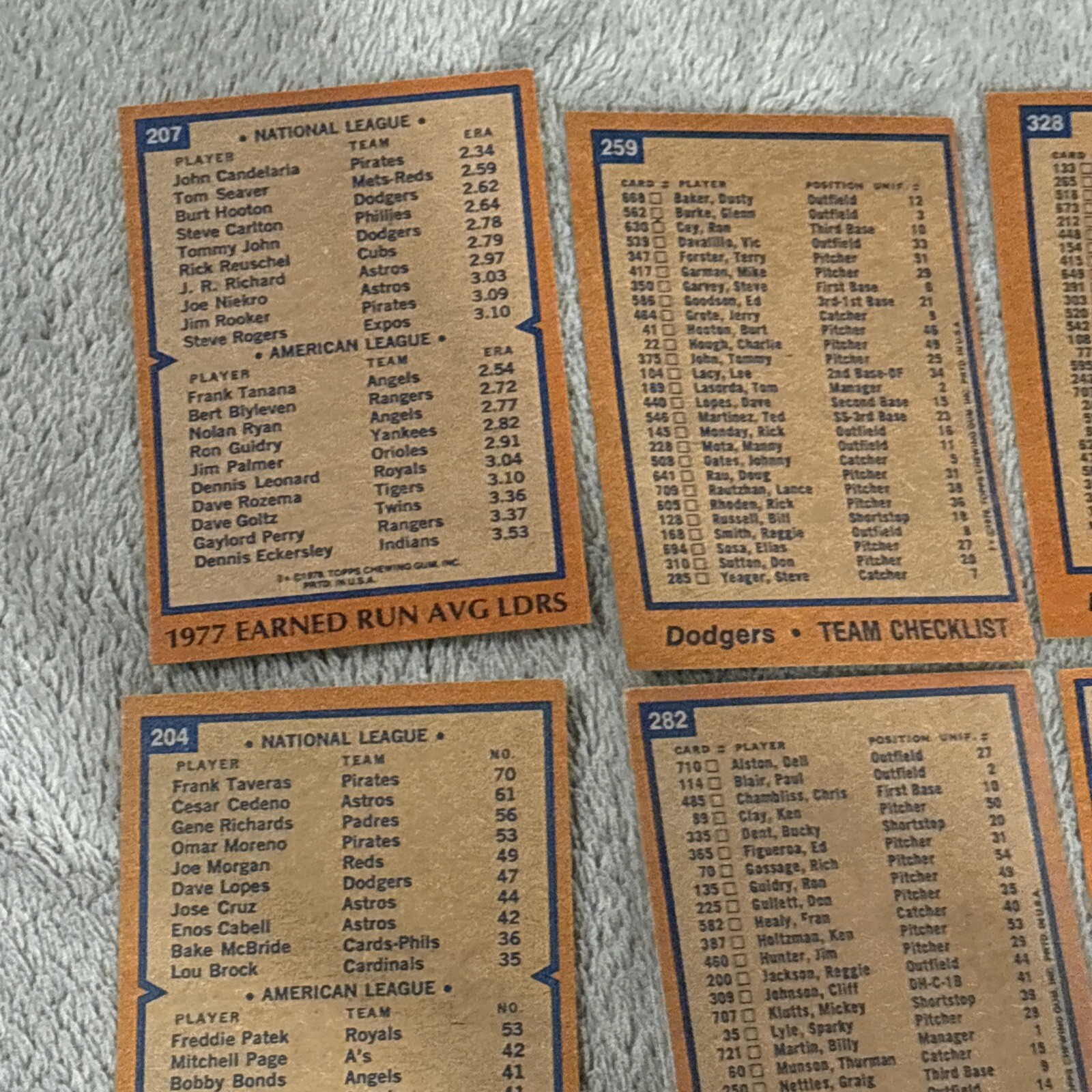 1978 Topps Baseball Card Singles #176-350 U Pick
