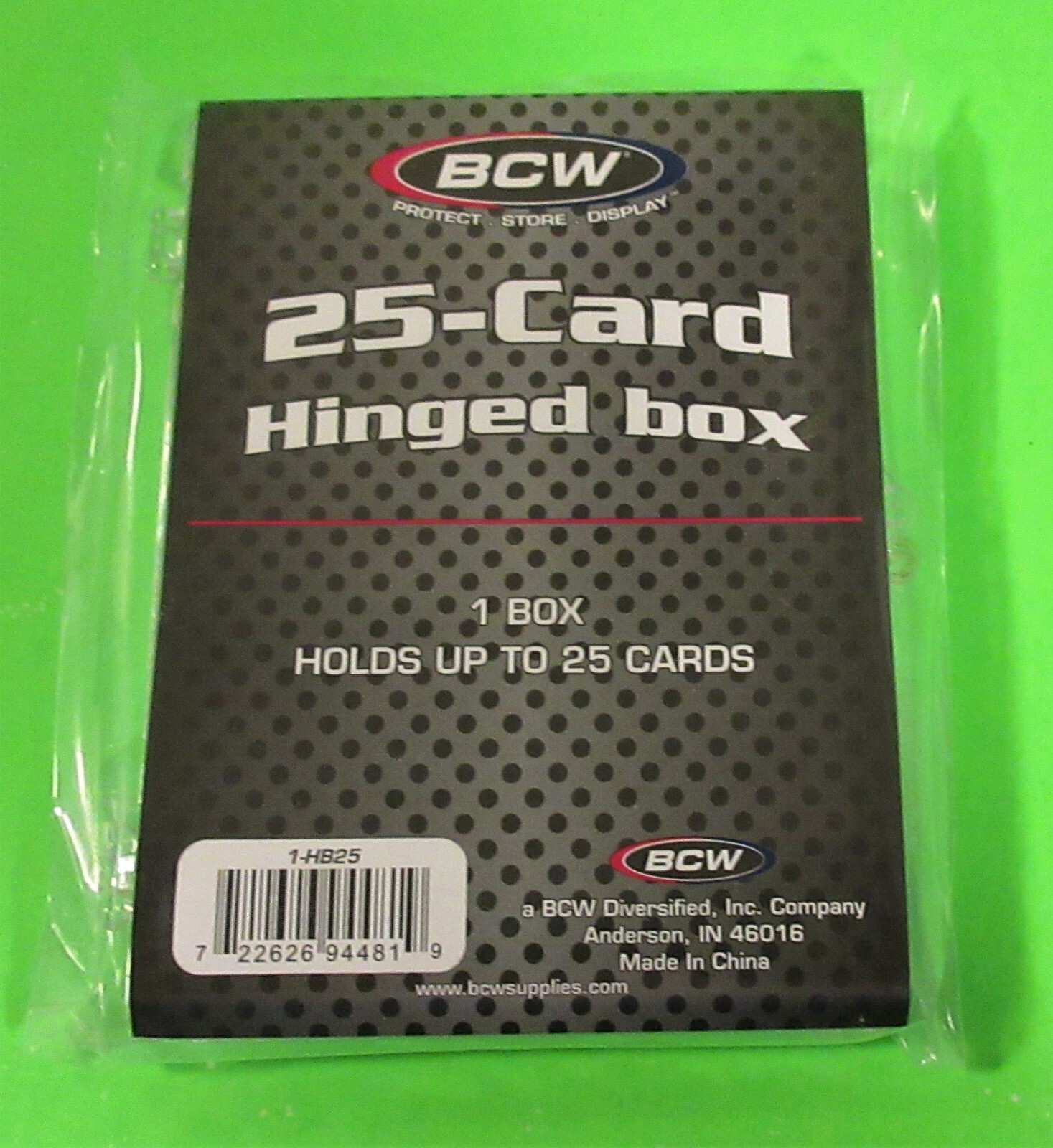 25-CARD HINGED BOX FOR STANDARD SPORTS/ TRADING CARDS, 10 BOXES, HB25 BY BCW
