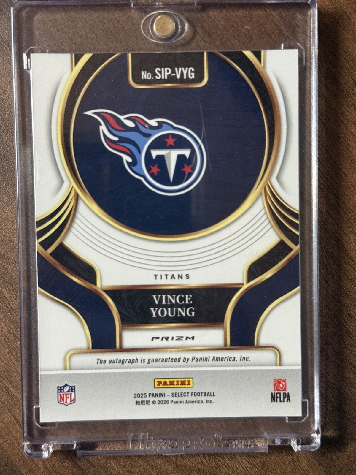 2025 Panini Select Vince Young Signatures Auto Silver Prizm Titans #SIP-VYG